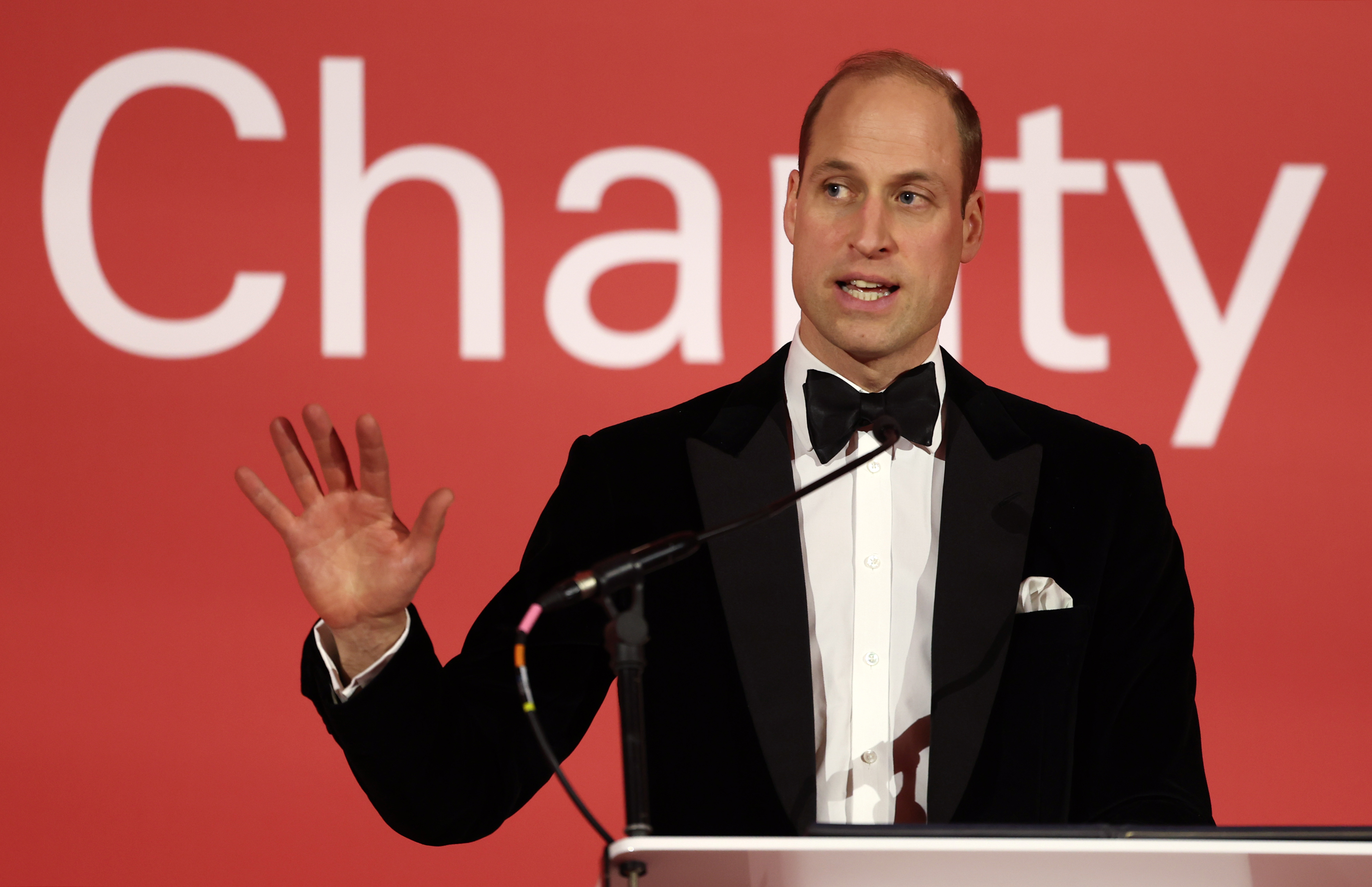Prince William speaking at the London's Air Ambulance Charity Gala Dinner in London, England on February 7, 2024 | Source: Getty Images