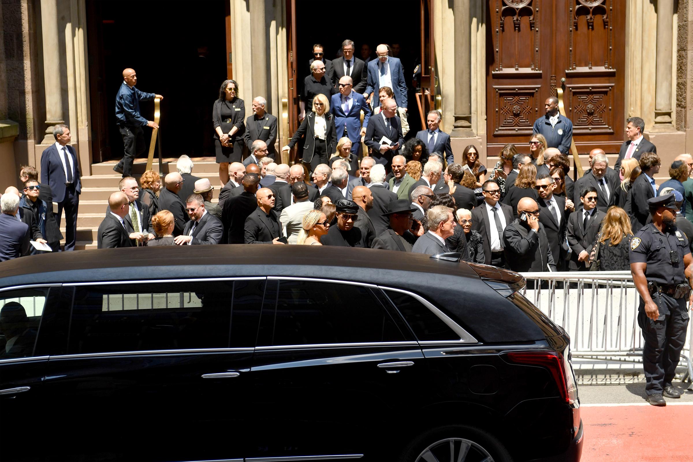 Artists, executives, politicians, and television personalities gathered outside Central Synagogue following Clive Davis' funeral. The star-studded farewell reflected the extraordinary influence he had on the music industry over more than six decades. | Source: Getty Images