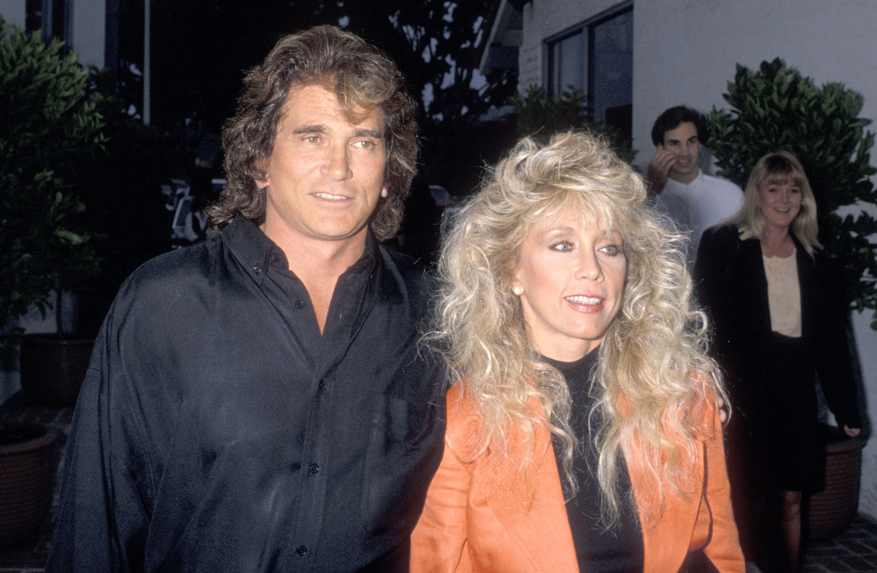 Michael Landon and wife Cindy Landon attend the La Scala Restaurant Grand Opening Celebration on June 2, 1989 in Malibu California | Photo: GettyImages
