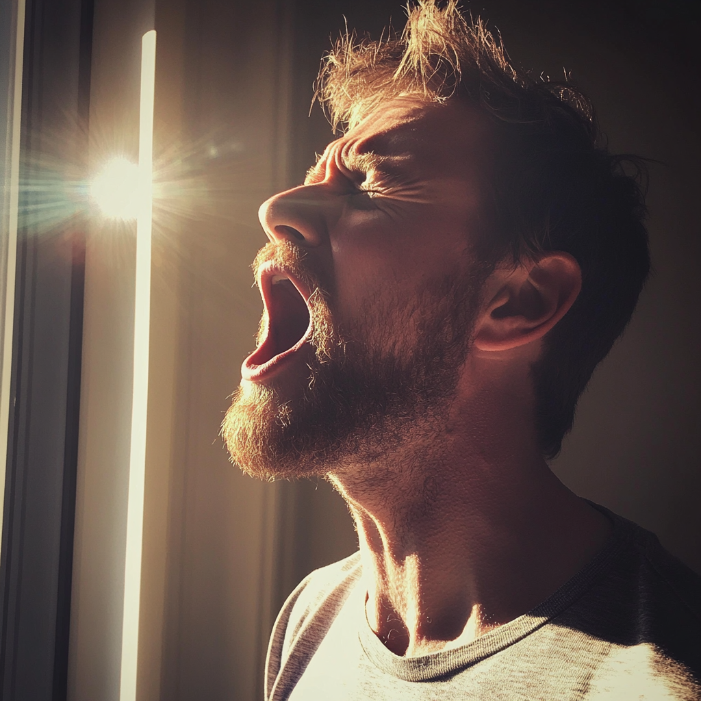 A man yawning | Source: Midjourney