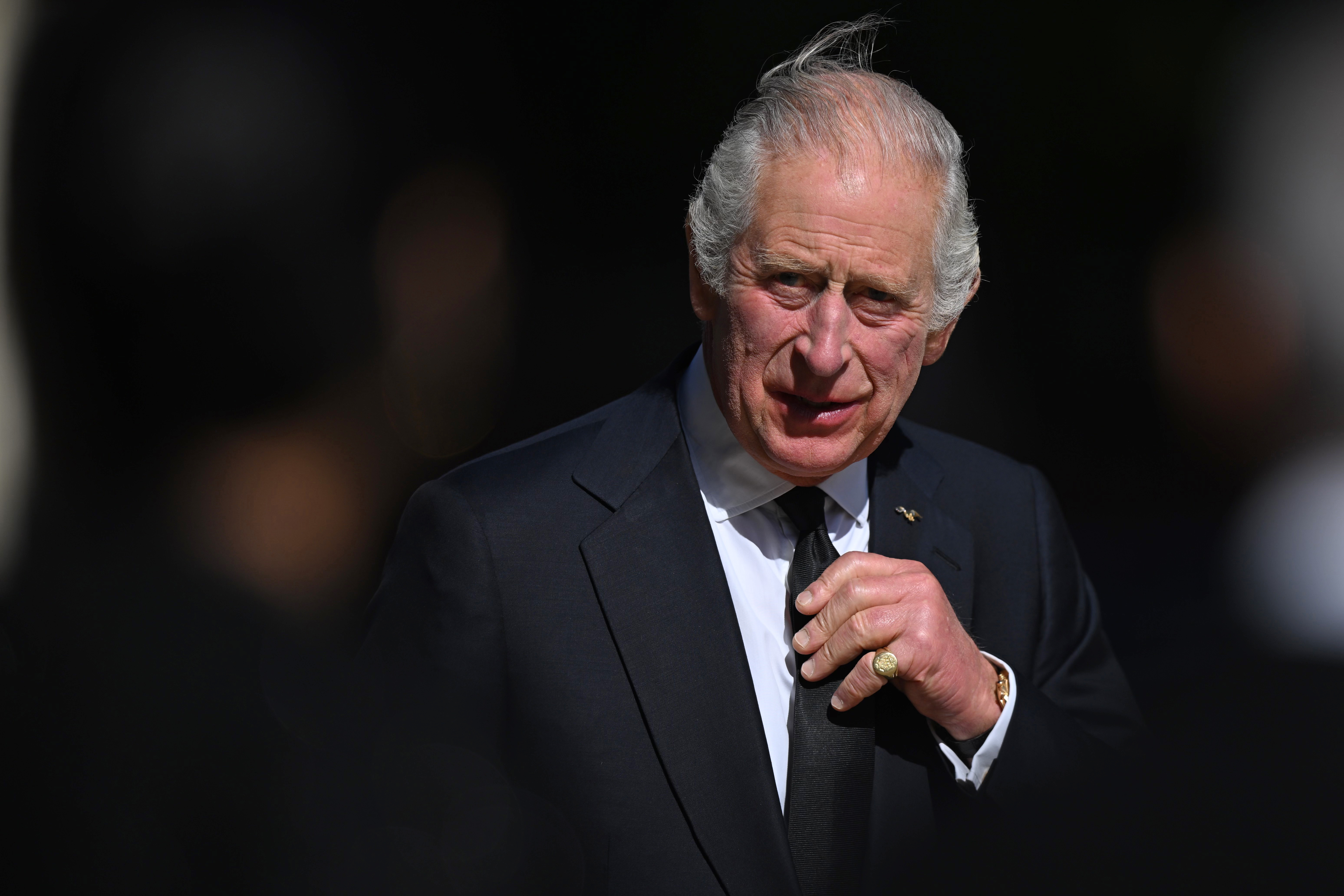 King Charles III arriving to meet emergency service workers at Lambeth HQ on September 17, 2022 in London, England | Source: Getty Images