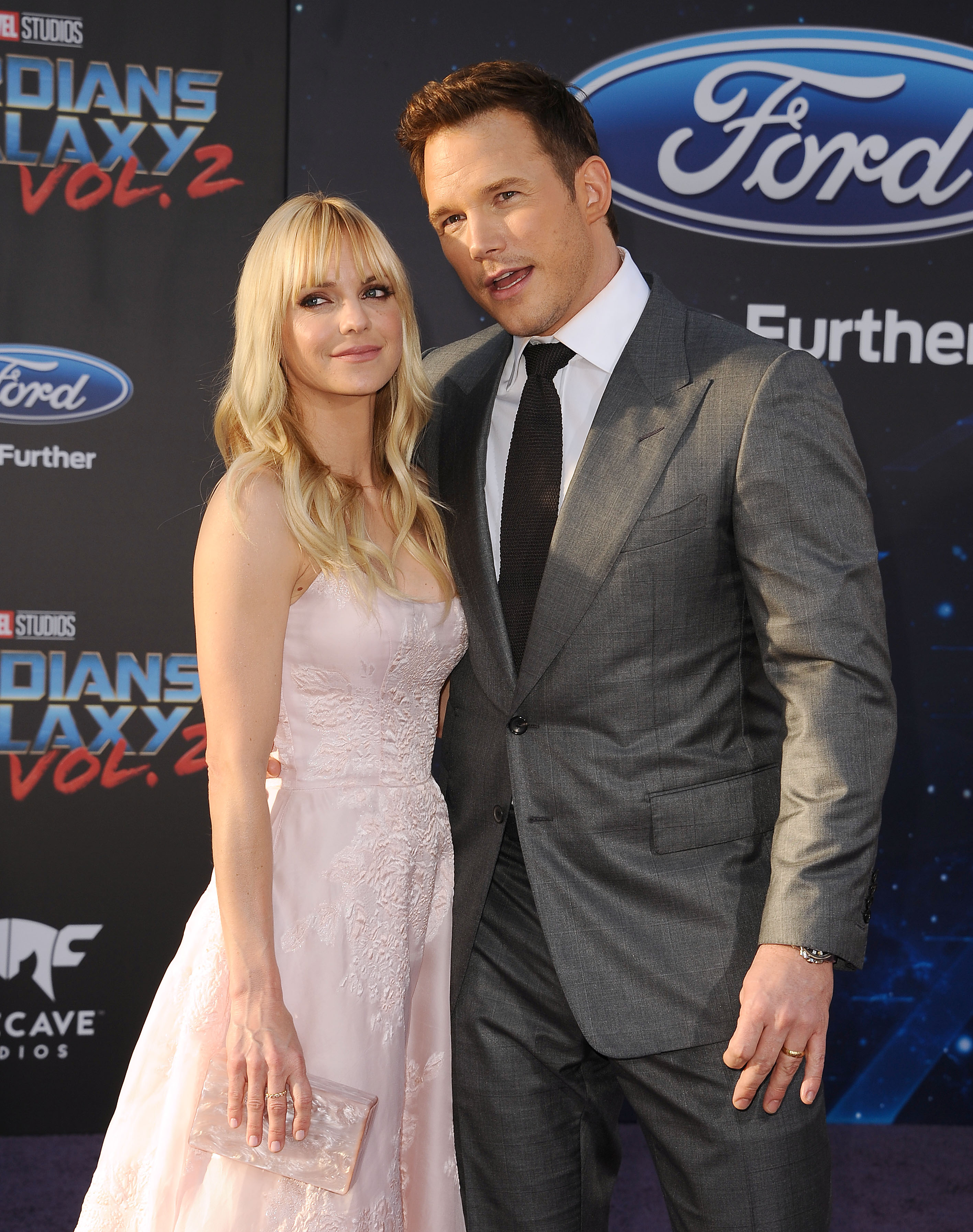 Anna Faris and Chris Pratt attend the premiere of "Guardians of the Galaxy Vol. 2" at Dolby Theatre in Hollywood, California on April 19, 2017. | Source: Getty Images
