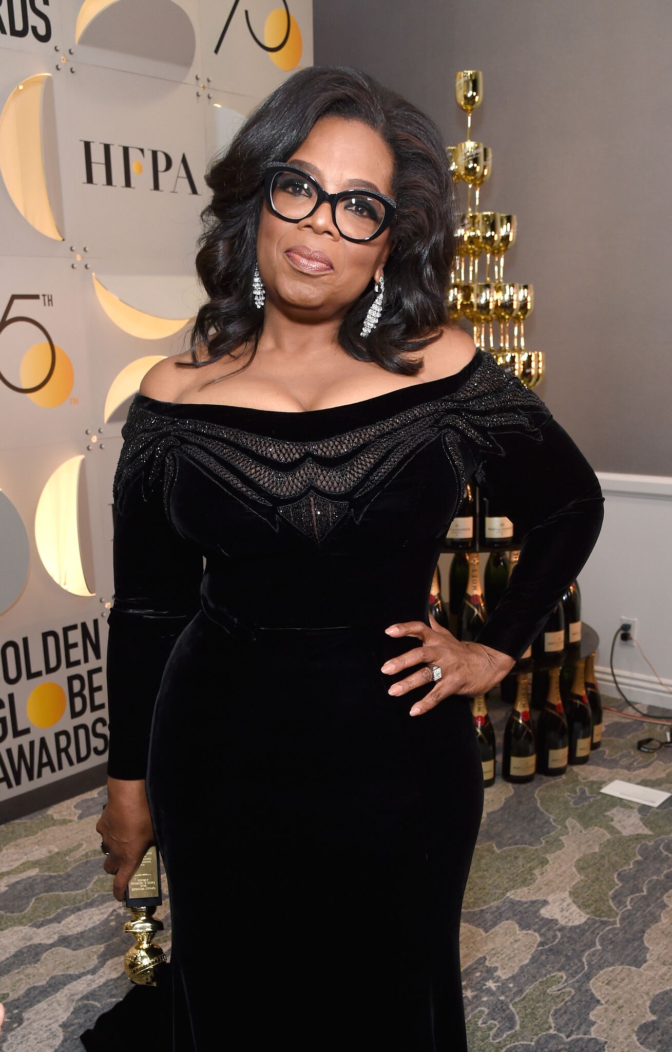 : Oprah Winfrey celebrates The 75th Annual Golden Globe Awards with Moet & Chandon | Getty Images