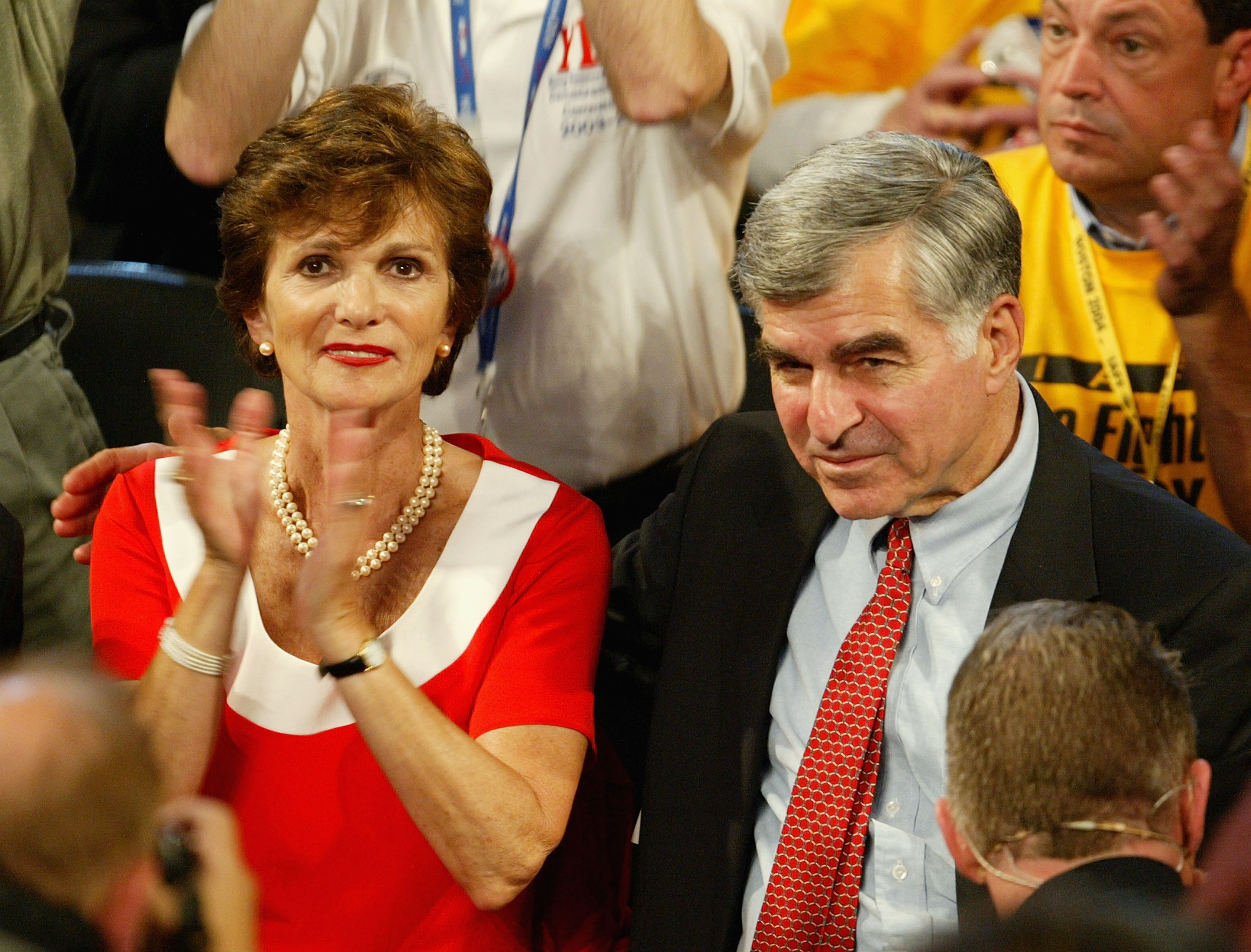 Kitty and Michael Dukakis during the Democratic National Convention on July 28, 2004, at the FleetCenter in Boston, Massachusetts. | Source: Getty Images