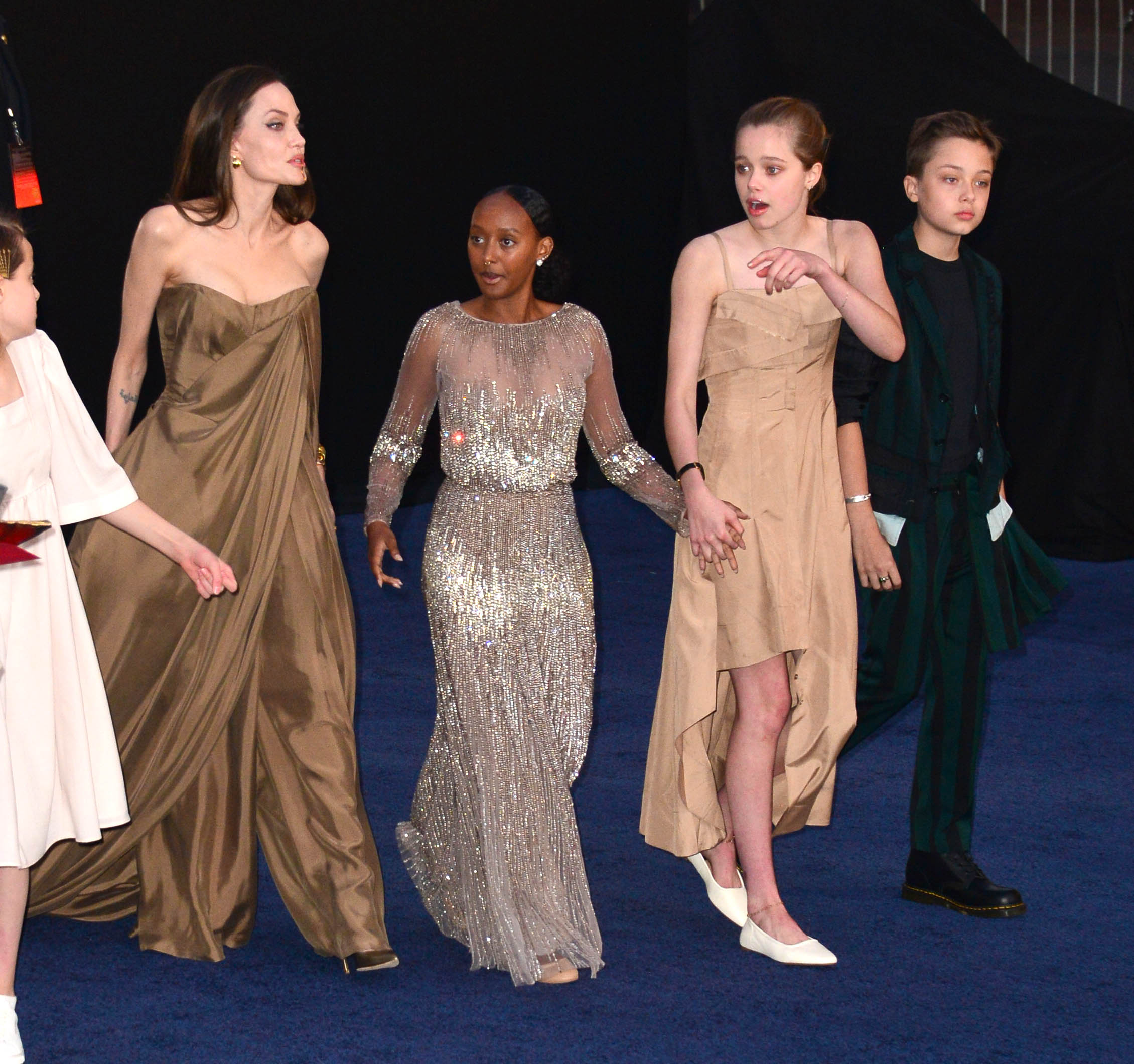 Angelina Jolie and her children Zahara, Shiloh and Knox Jolie in Los Angeles in 2021 | Source: Getty Images