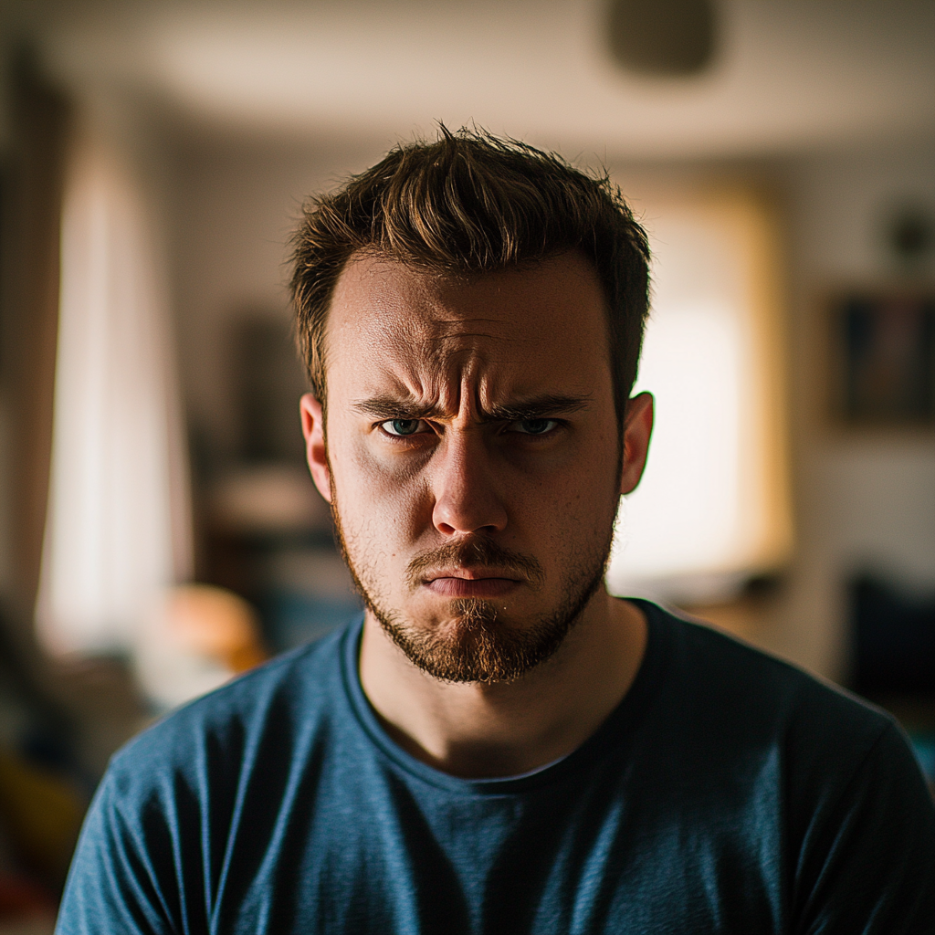 A closeup shot of an angry man | Source: Midjourney