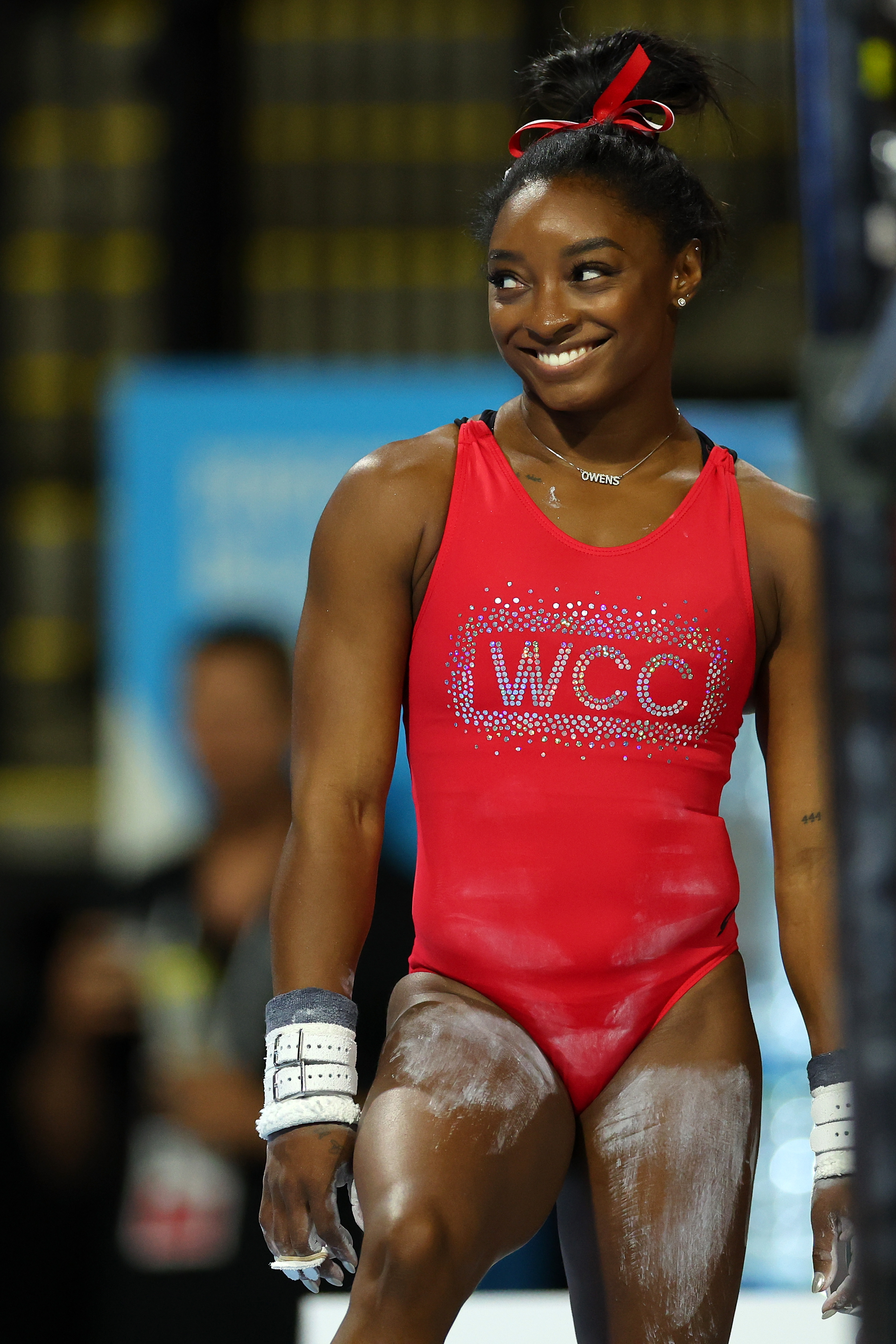 Simone Biles in a training session before the Core Hydration Classic on August 4, 2023, in Hoffman Estates, Illinois | Source: Getty Images