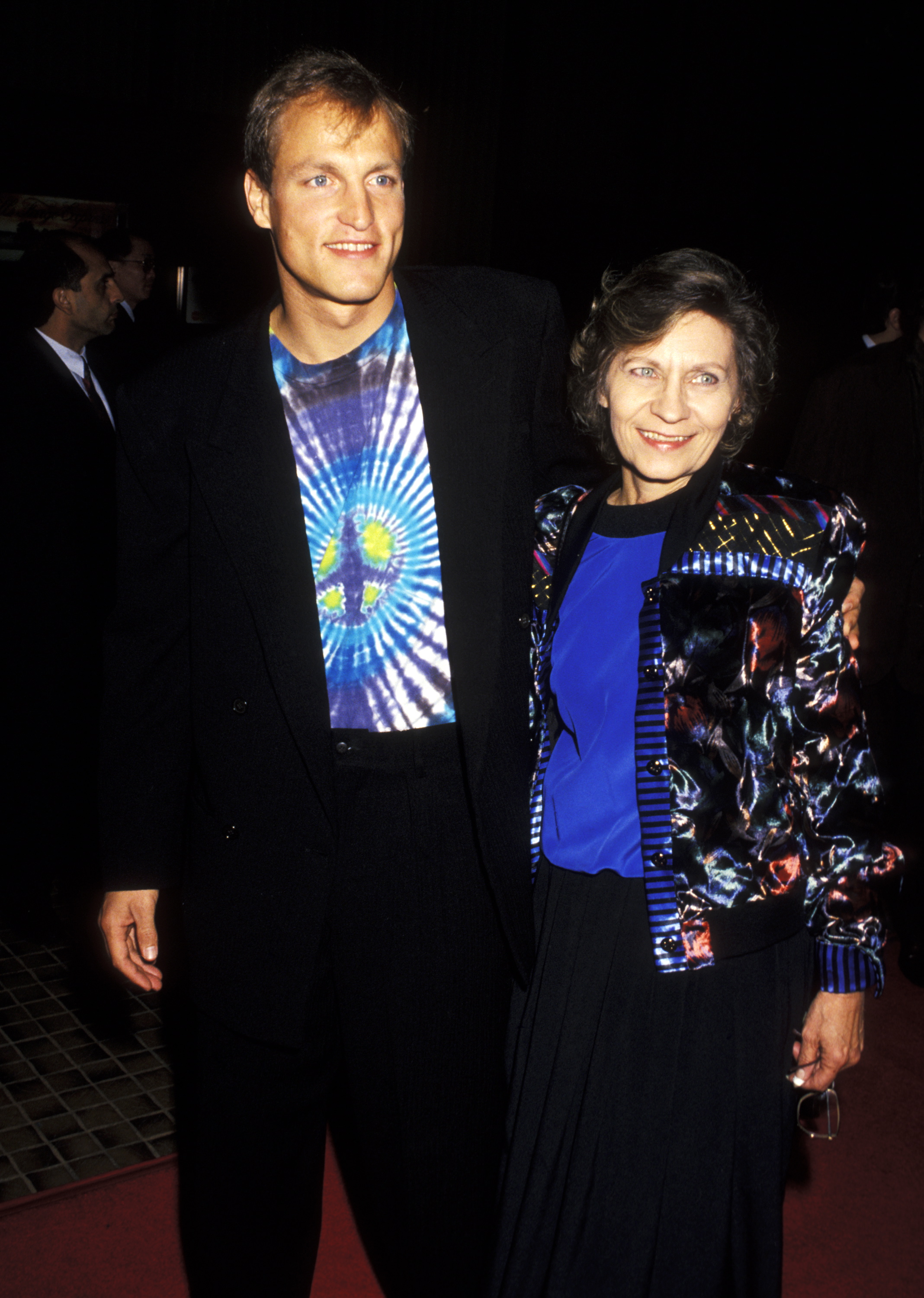 Woody Harrelson and his mother, Dianne Harrelson, at the premiere of "White Men Can't Jump" at Avco Center Cinema in Westwood | Source: Getty Images