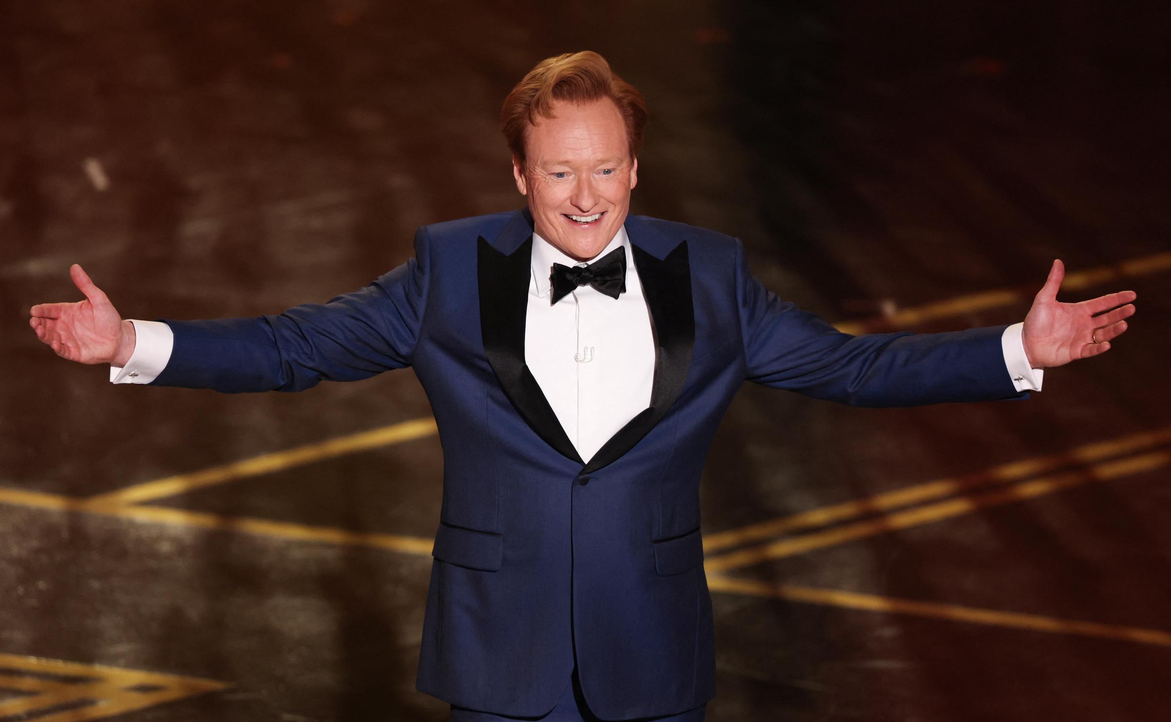 Conan O'Brien speaks onstage at the Dolby Theatre in Hollywood, California on March 15, 2026 | Source: Getty Images