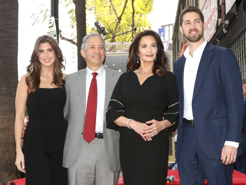 Actress Lynda Carter with her husband, Robert A. Altman and their children, Jessica Altman and James Altman at the ceremony honoring Lynda Carter with a Star on The Hollywood Walk of Fame held on April 3, 2018 in Hollywood, California. | Source: Getty Images