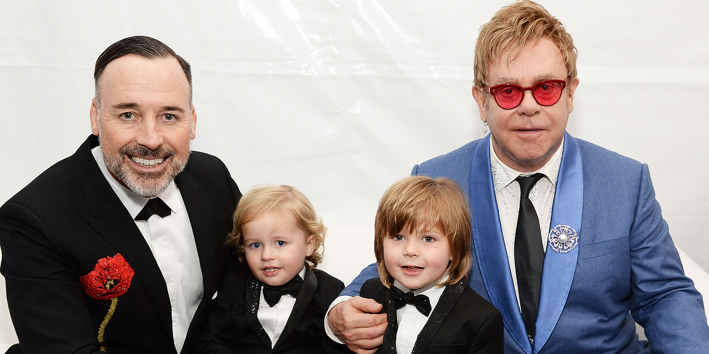 David Furnish, Elijah Furnish-John, Zachary Furnish-John, and Elton John | Source: Getty Images