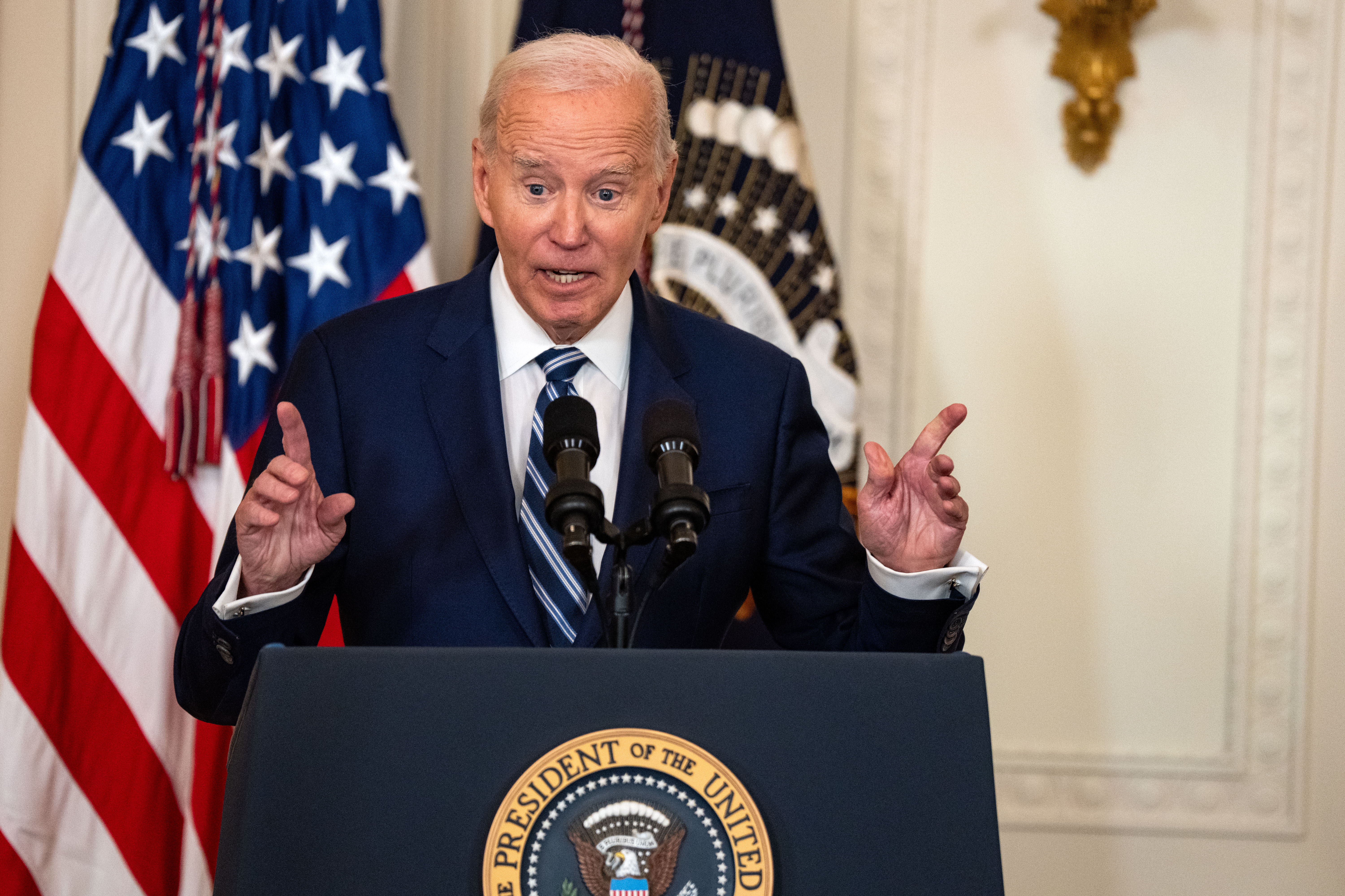 President Joe Biden speaking during an event before signing the Social Security Fairness Act in Washington, DC. on January 5, 2025. | Source: Getty Images