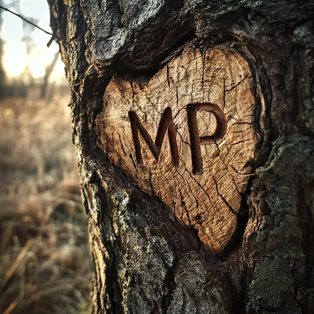 Letters carved into a tree trunk | Source: Midjourney