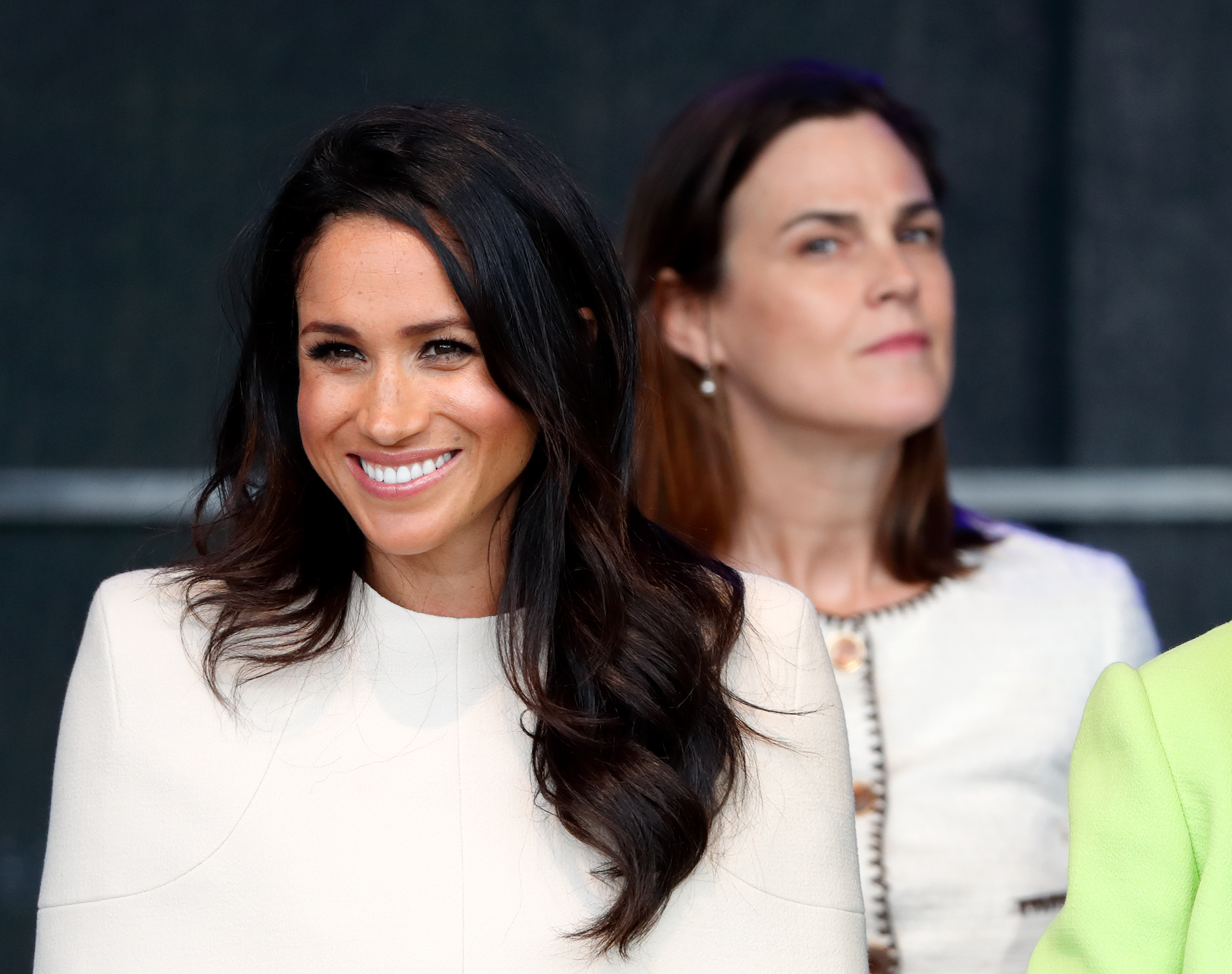 Meghan Markle and Samantha Cohen at a ceremony to open the new Mersey Gateway Bridge on June 14, 2018 in Widnes, England | Source: Getty Images