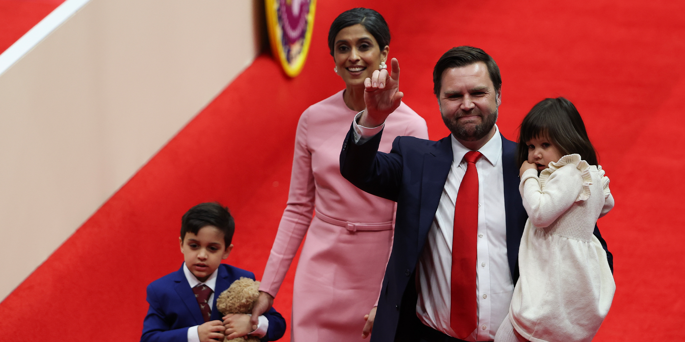 Second Lady Usha Vance and U.S. Vice President JD Vance with their children | Source: Getty Images