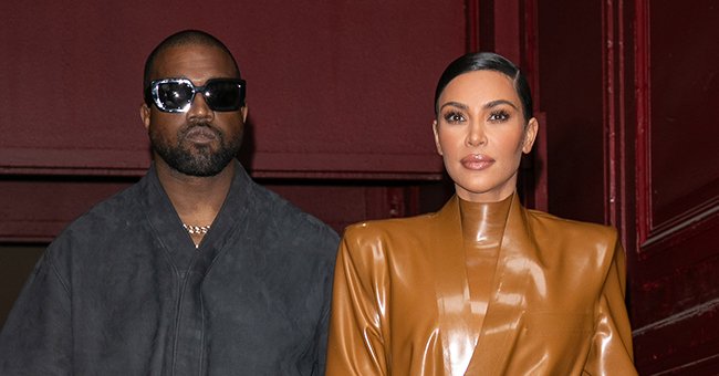 Kanye West & Kim Kardashian leave West's Sunday Service at Theatre Des Bouffes Du Nord, March 2020 | Source: Getty Images