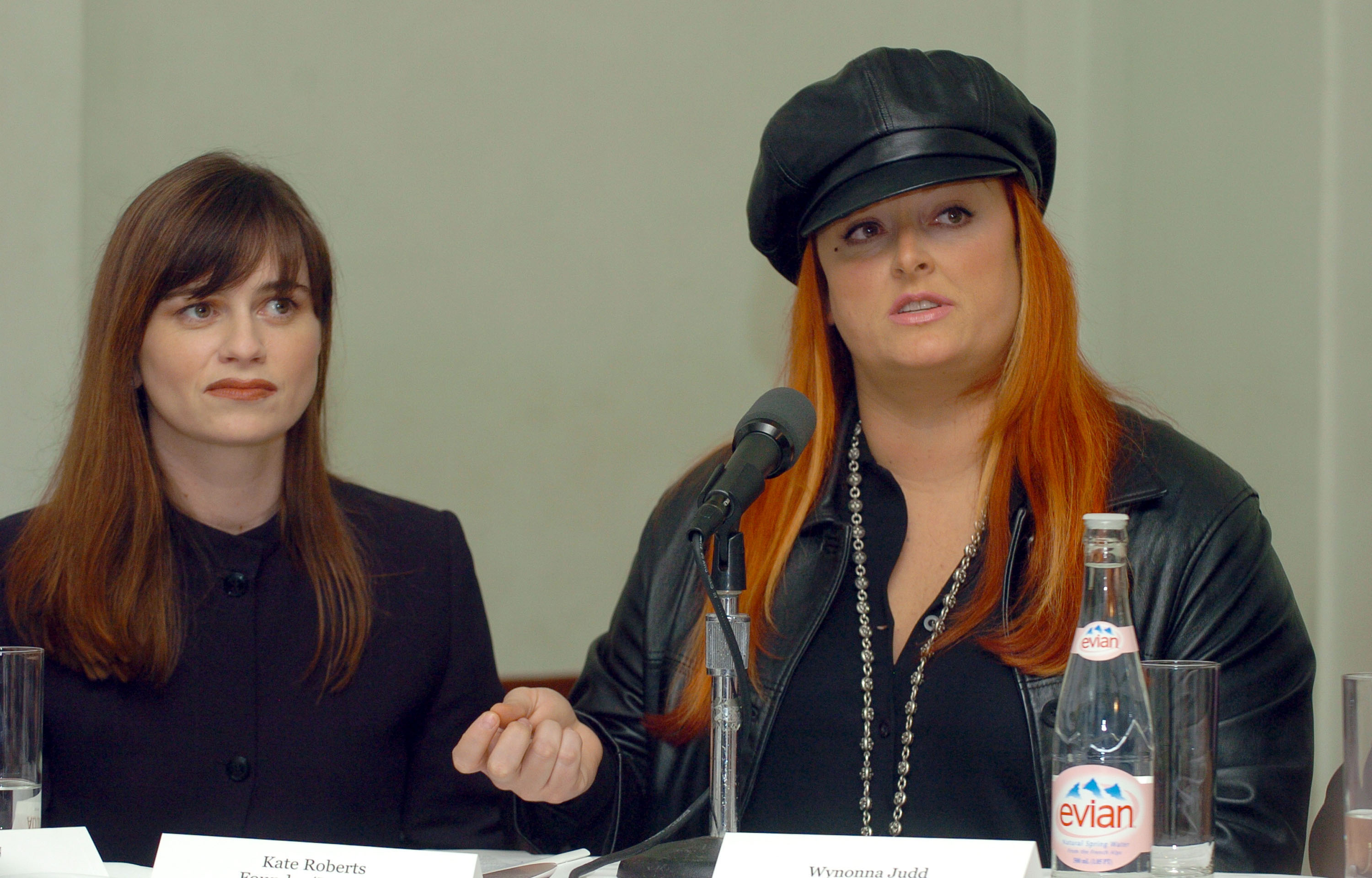 Kate Roberts and Wynonna Judd during the 2004 YouthAIDS Discussion in New York on September 23, 2004. | Source: Getty Images