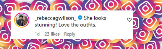 An online user comments on Meghan Markle's outfit on her first day in Colombia, in a post dated August 15, 2024 | Source: Instagram/harpersbazaarus/