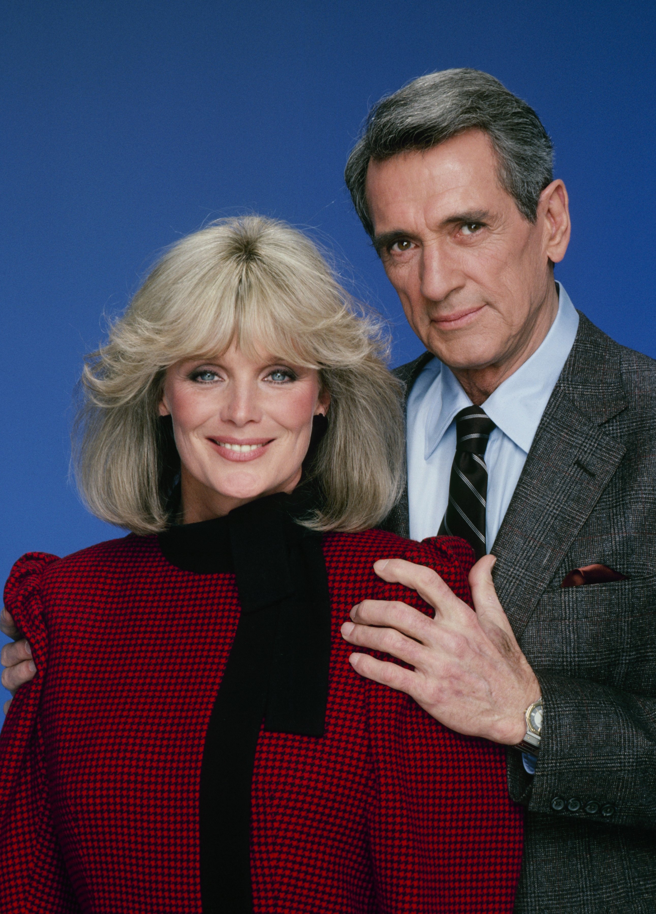 Linda Evans and Rock Hudson in a promotional shoot for "Dynasty" in 1984. | Source: Getty Images