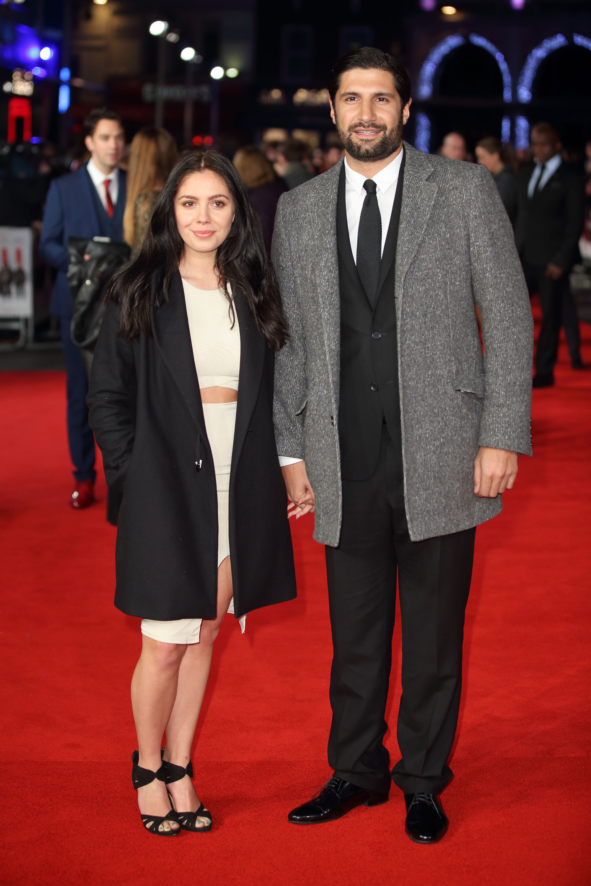 Talitha Stone and Kayvan Novak attend the European Premiere of "The Hateful Eight" at Odeon Leicester Square on December 10, 2015, in London, England. | Source: Getty Images
