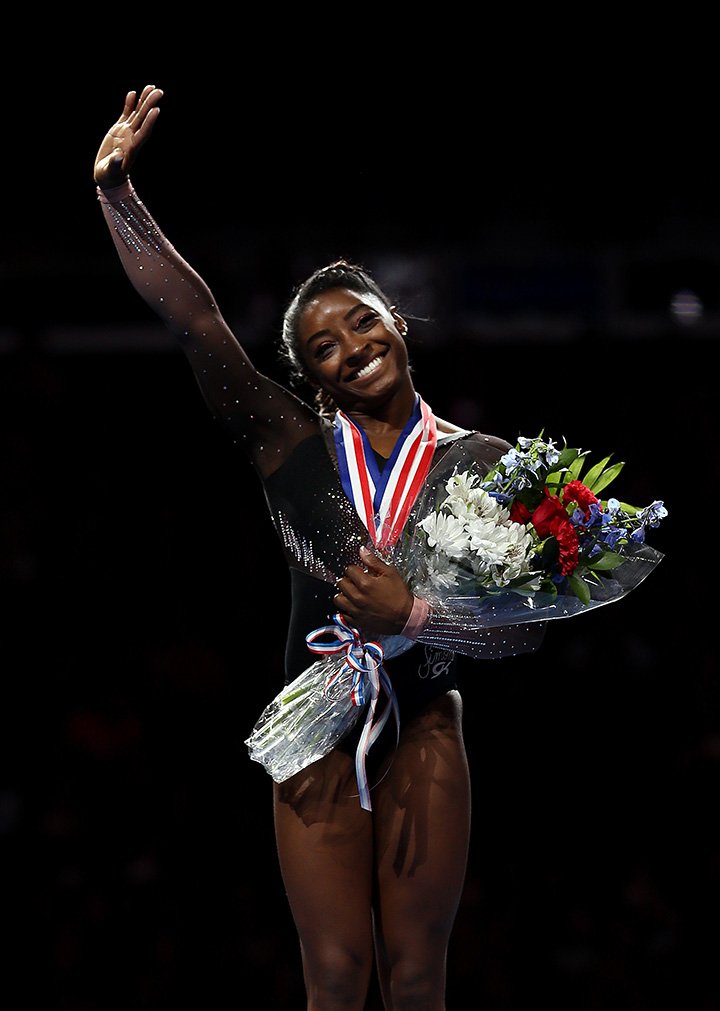 Simone Biles at the 2019 U.S. Gymnastics Championships at the Sprint Center on August 11, 2019 in Kansas City, Missouri. I Image: Getty Images.