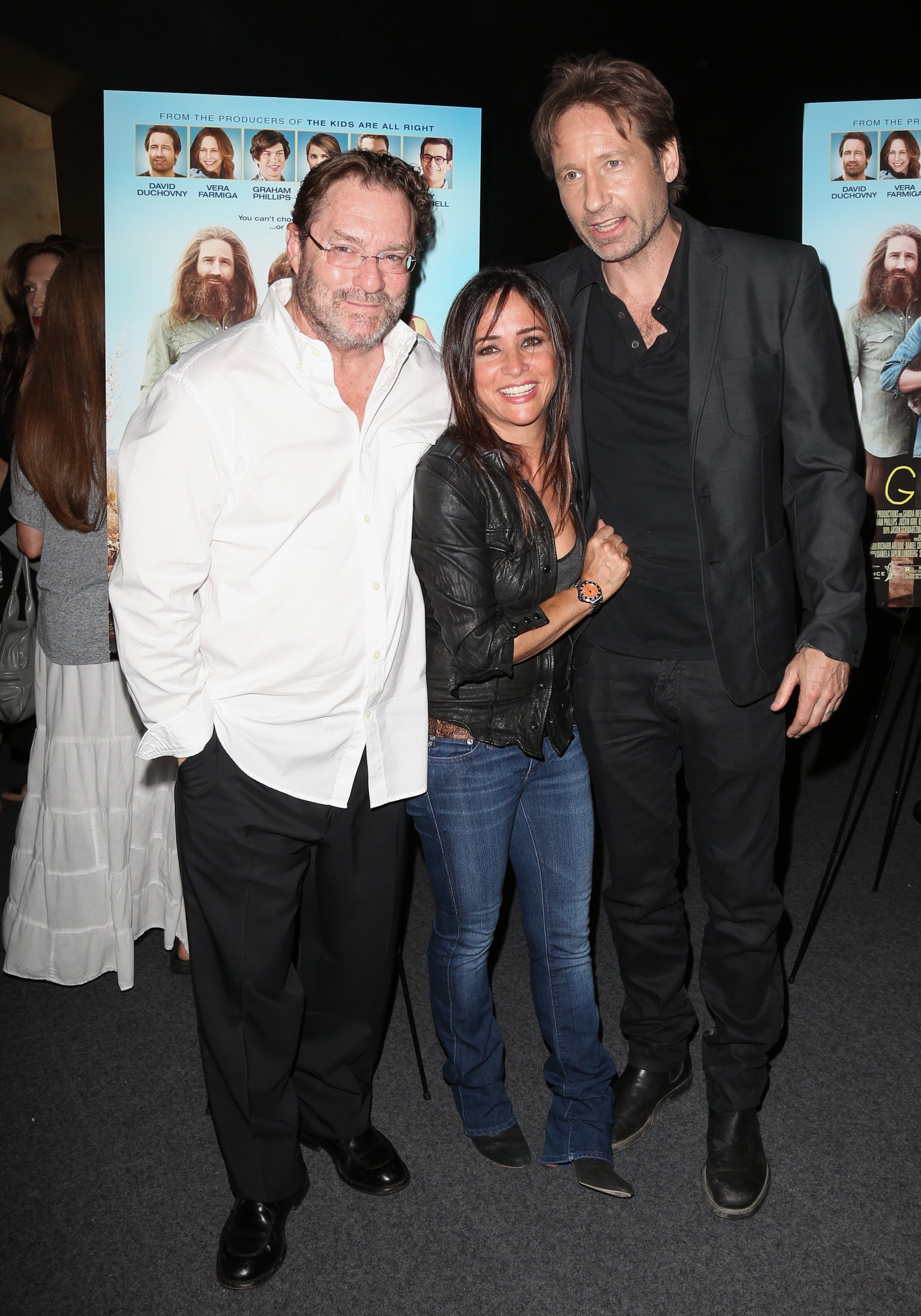 Writer Felix O. Adlon, Actress Pamela Adlon & Actor David Duchovny attend the "Goats" premiere at Landmark Nuart Theatre on August 8, 2012, in Los Angeles, California. | Source: Getty Images