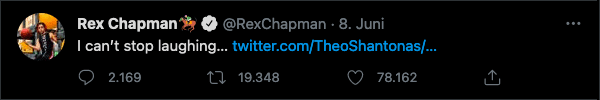 Rex Chapman kommentiert das Video auf twitter. | Quelle: twitter.com/RexChapman