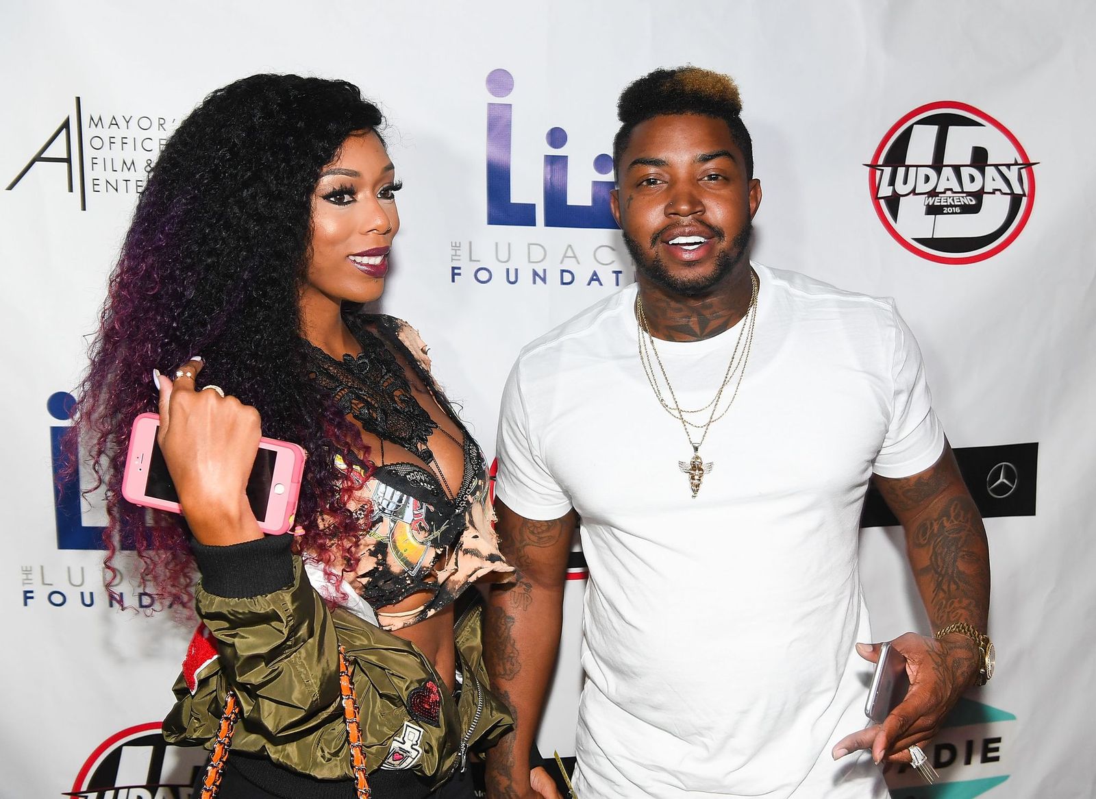 Adiz 'Bambi' Benson and Lil Scrappy at LudaDay Weekend: Celebrity Bowling Tournament at Bowlmor Lanes on September 2, 2016 | Photo: Getty Images