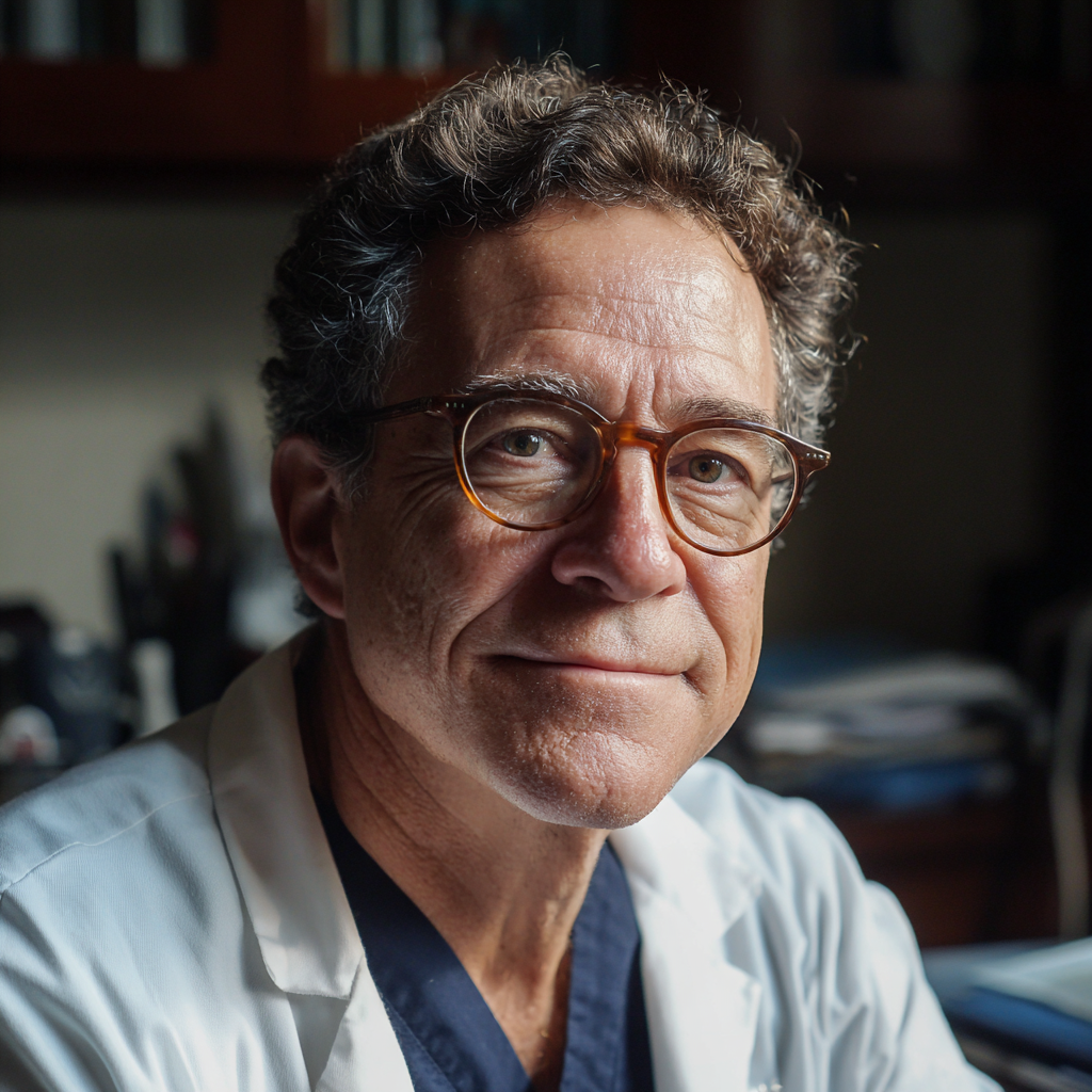 A doctor sitting at his desk | Source: Midjourney