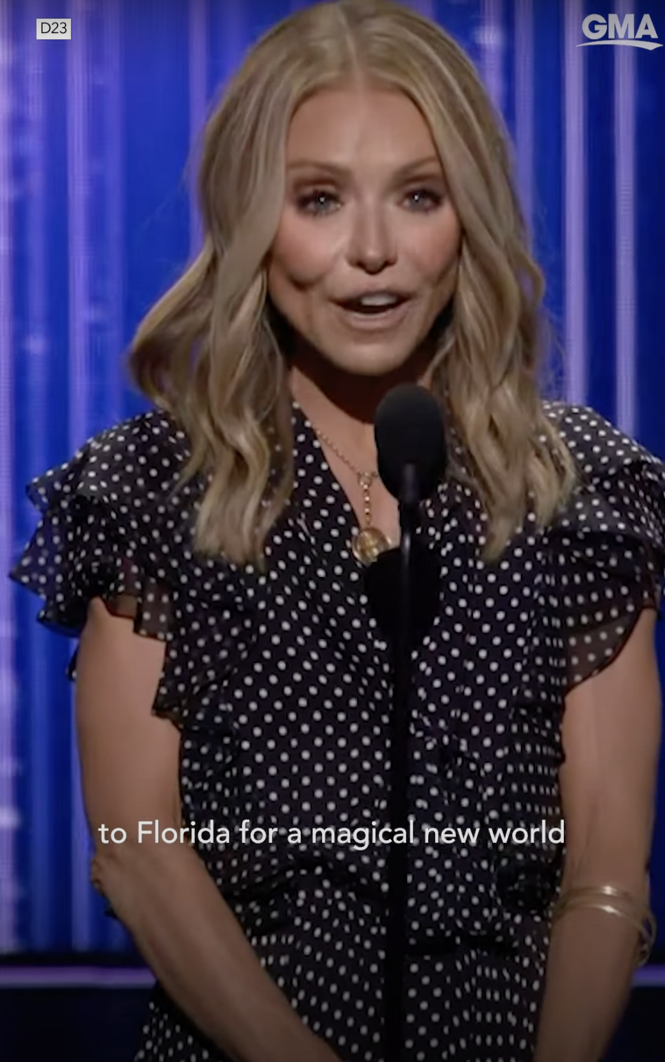 A screenshot of Kelly Ripa during her acceptance speech posted on August 13, 2024 | Source: YouTube/@GMA