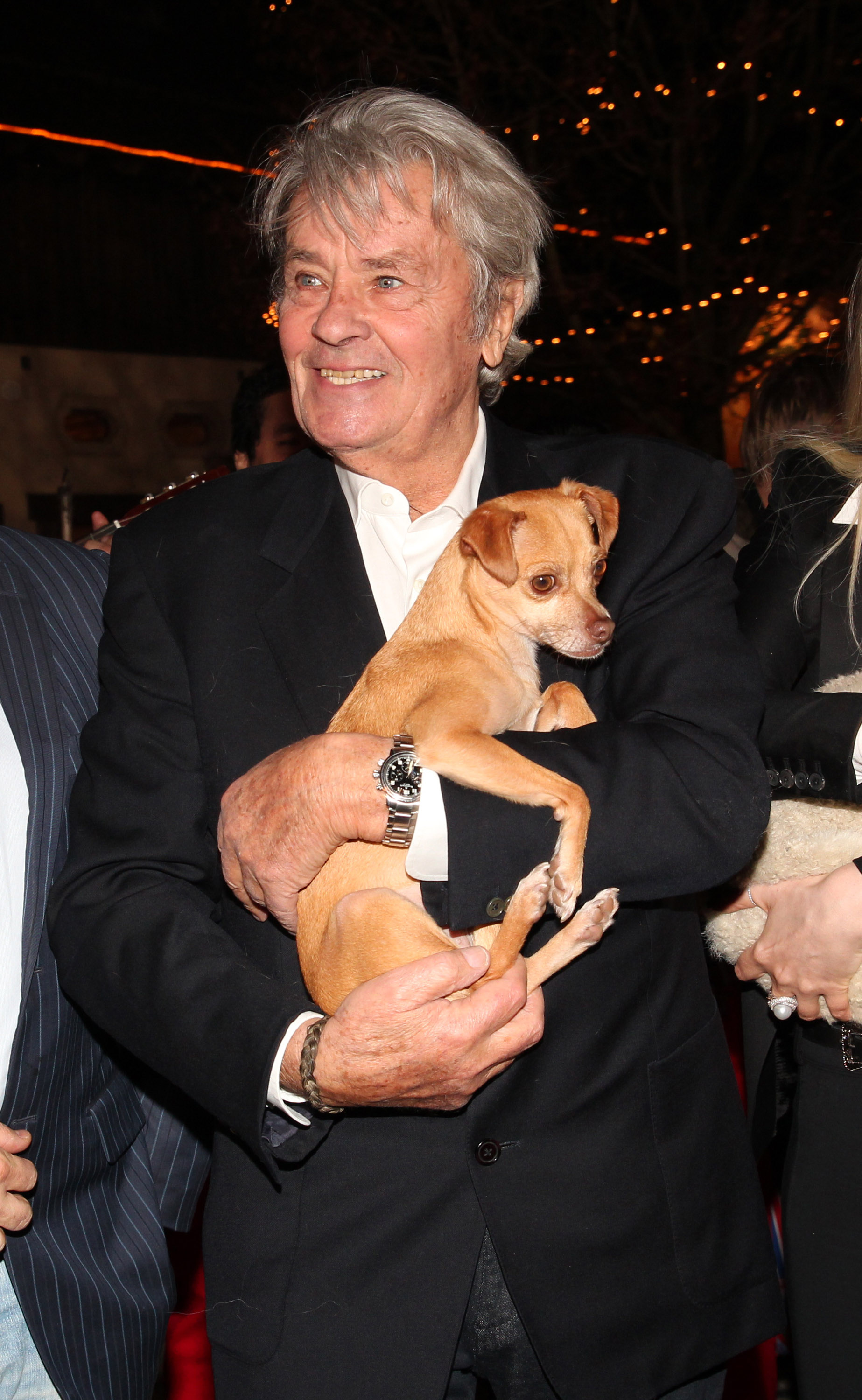 Alain Delon at the Gut Aiderbichl animal sanctuary opening ceremony in Austria, on November 11, 2014. | Source: Getty Images