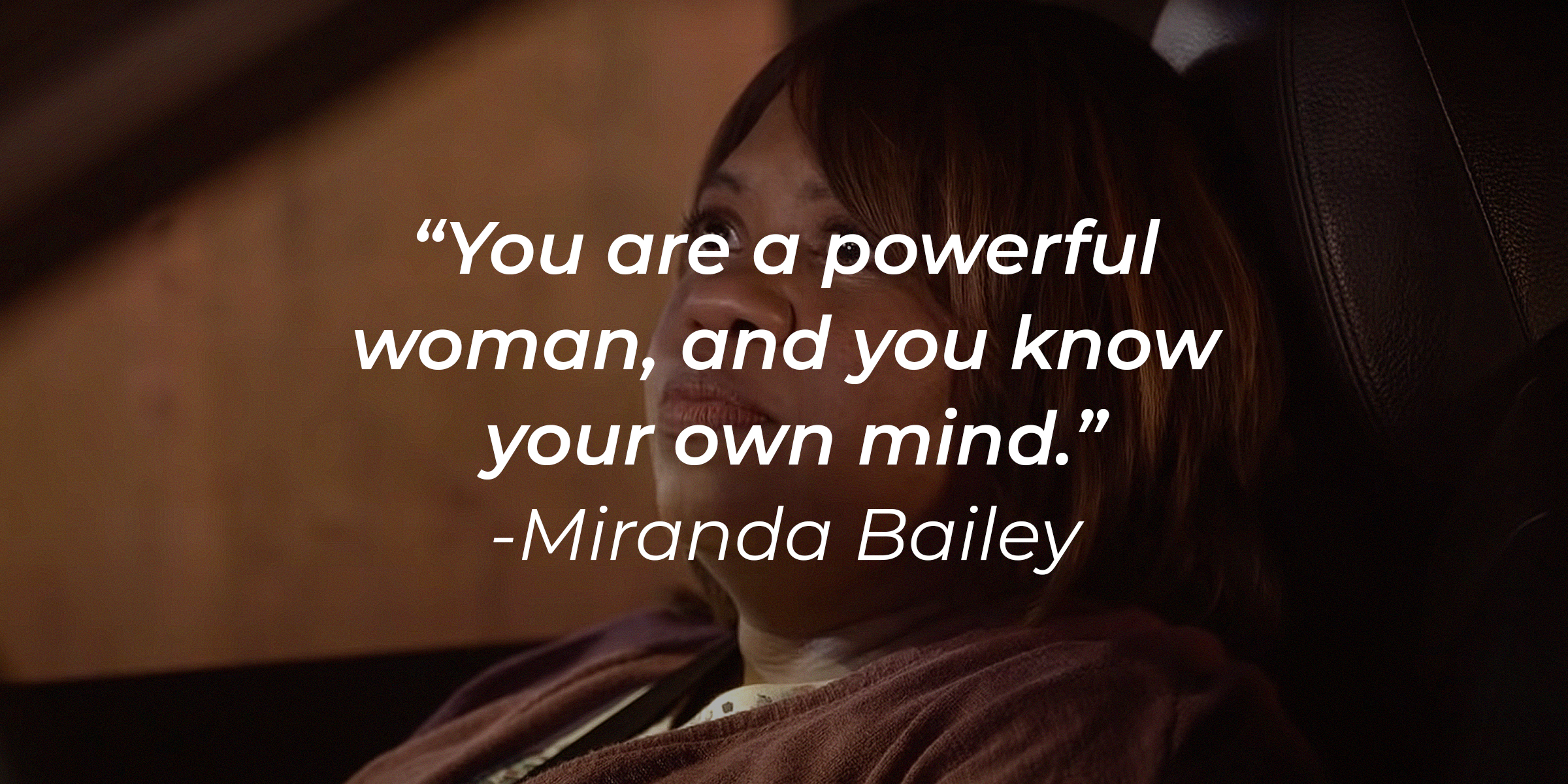 A photo of Miranda Bailey with her quote, "You are a powerful woman, and you know your own mind." | Source: youtube.com/ABCNetwork