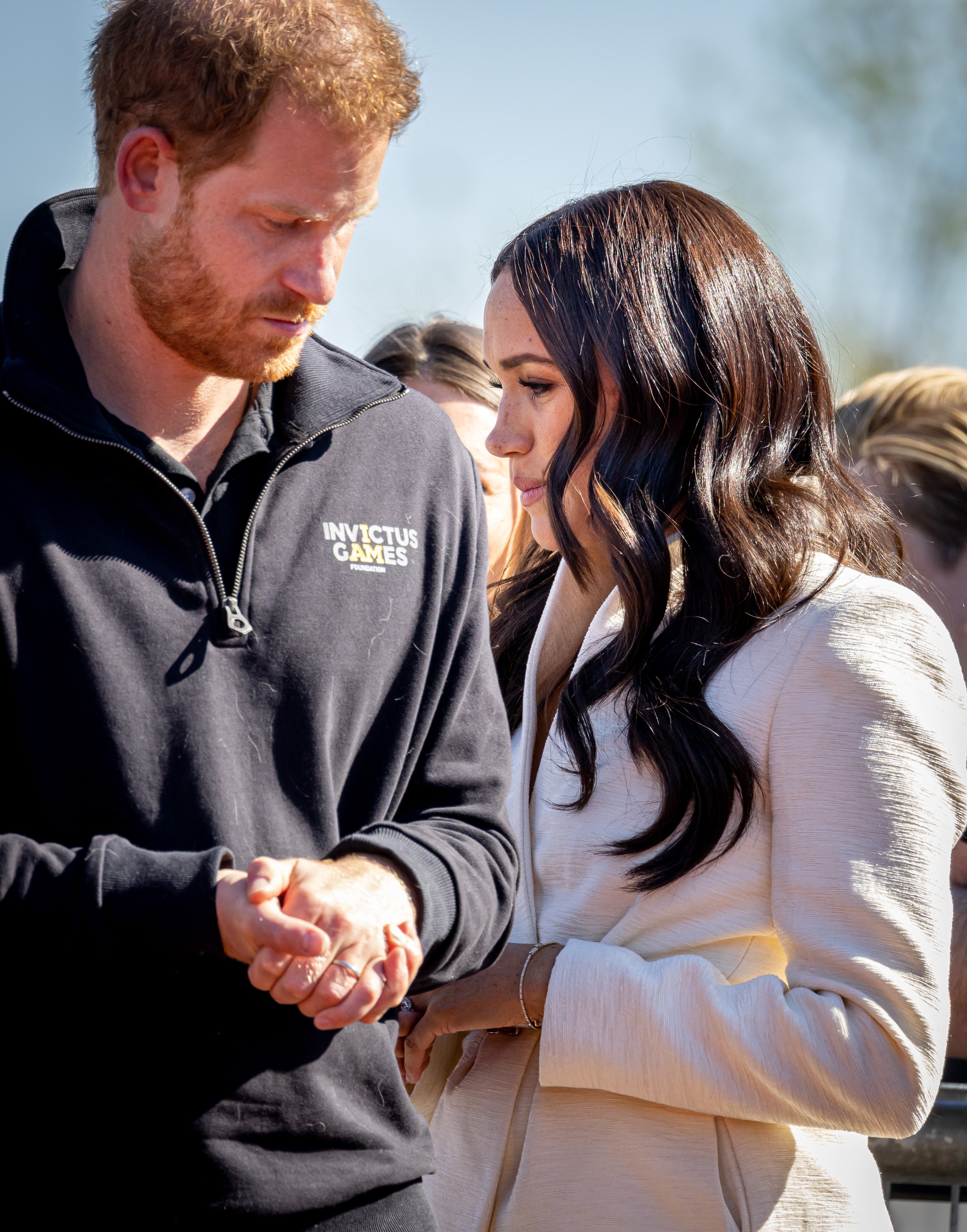 Prince Harry and Meghan Markle during day two of the Invictus Games 2020 at Zuiderpark on April 17, 2022 in The Hague, Netherlands. / Source: Getty Images
