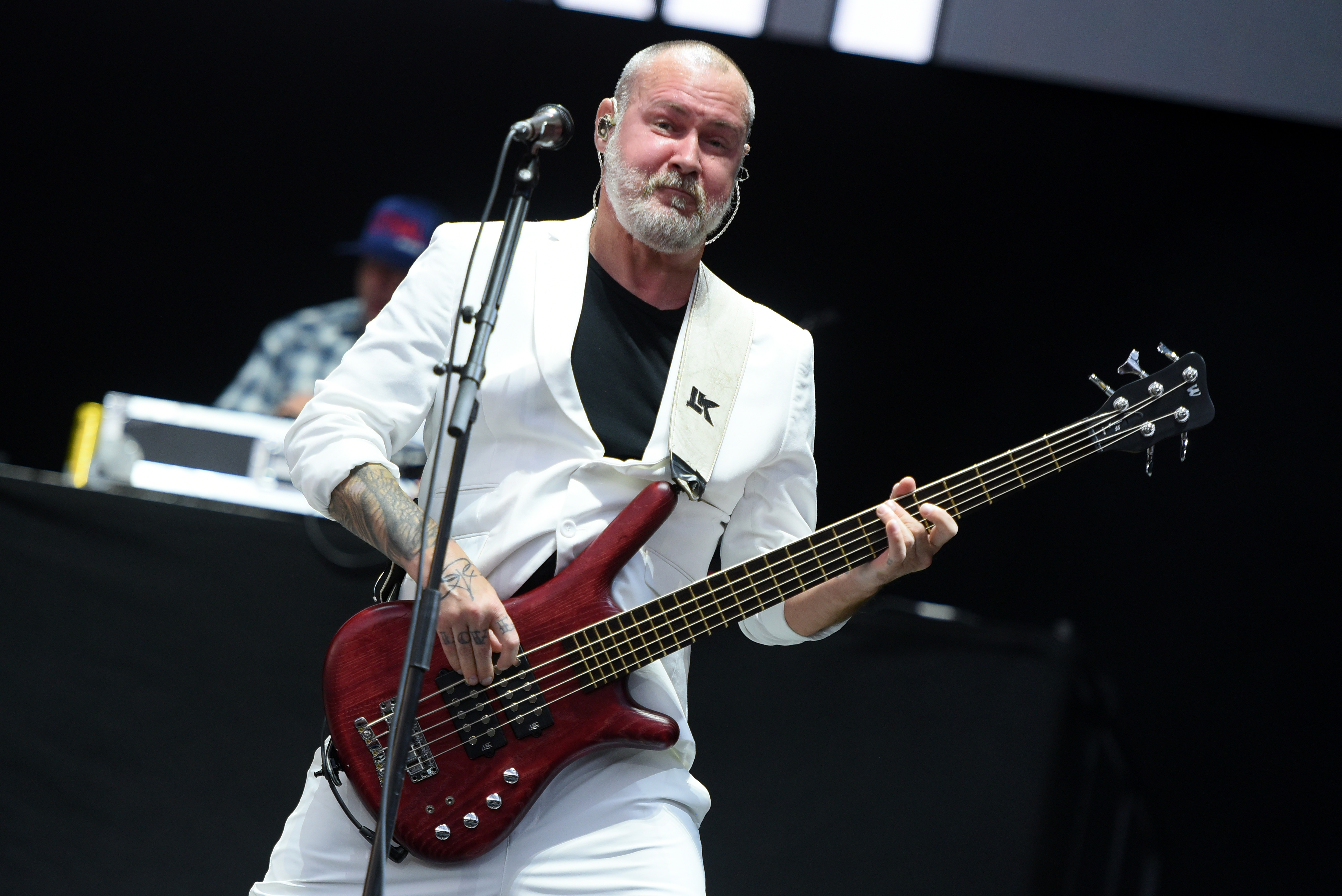Sam Rivers of Limp Bizkit performs onstage during Leeds Festival at Bramham Park on August 24, 2025, in England | Source: Getty Images