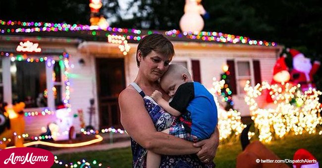 2-year-old boy dying of brain cancer celebrates an early 'Christmas' with neighbors