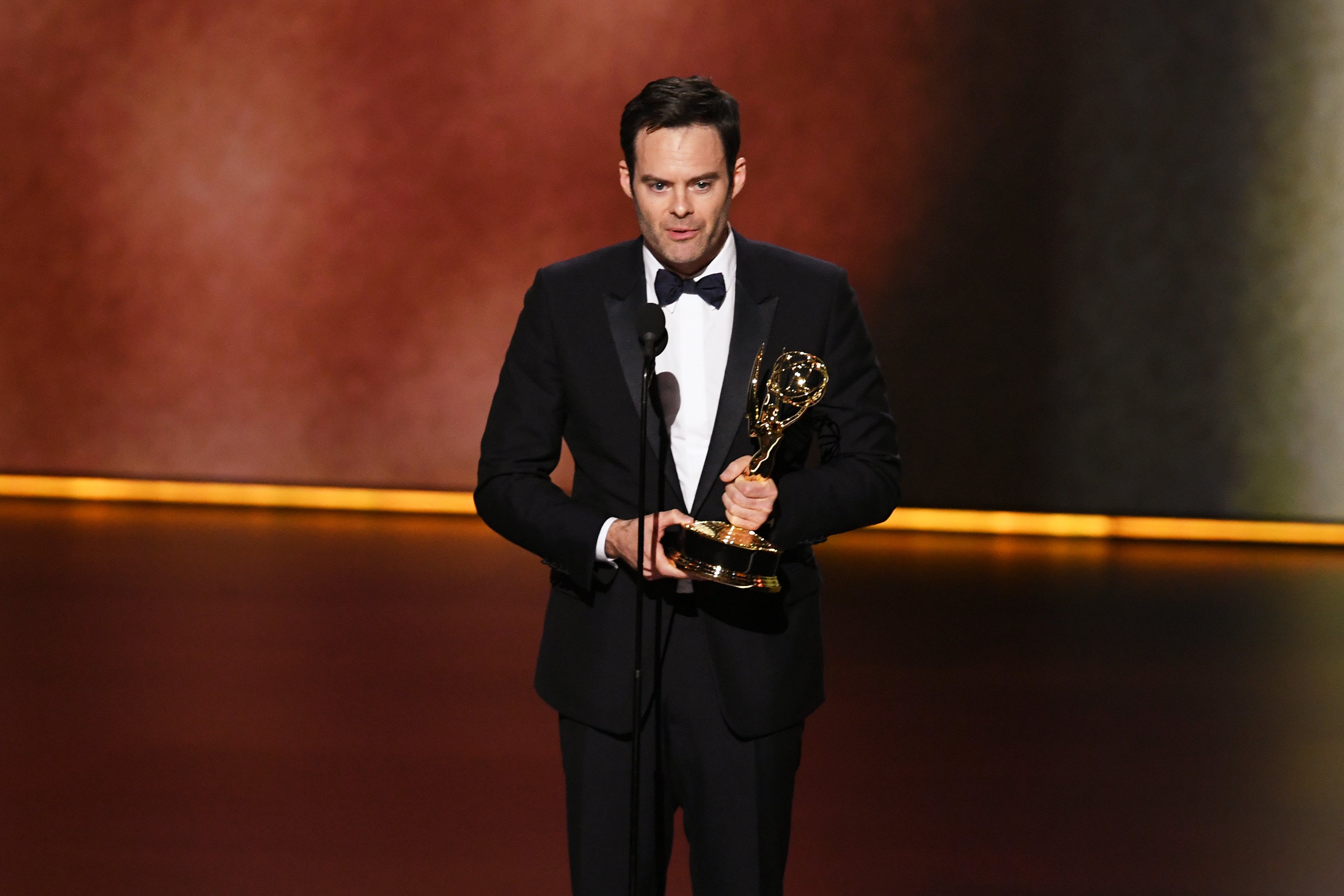 Bill Hader accepts the Outstanding Lead Actor in a Comedy Series award for 'Barry' onstage during the 71st Emmy Awards at Microsoft Theater on September 22, 2019 in Los Angeles, California. | Source: Getty Images