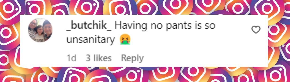 A netizen's reaction to Nicola Peltz Beckham's outfit, posted in October 2024 | Source: Instagram.com/justjared