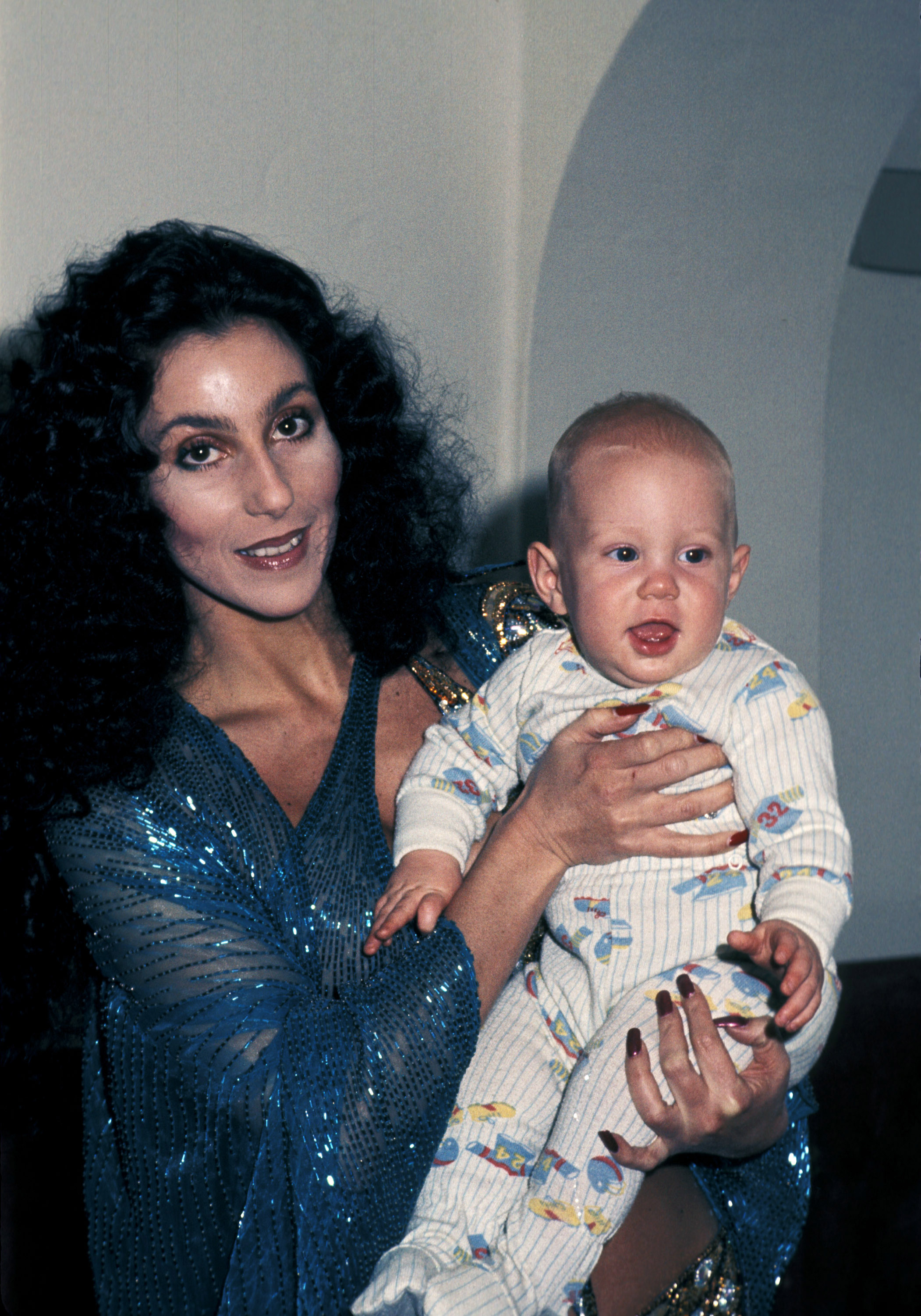 Cher and Elijah Blue Allman during Filmex 77 at Century Plaza in Los Angeles, California, on March 9, 1977. | Source: Getty Images