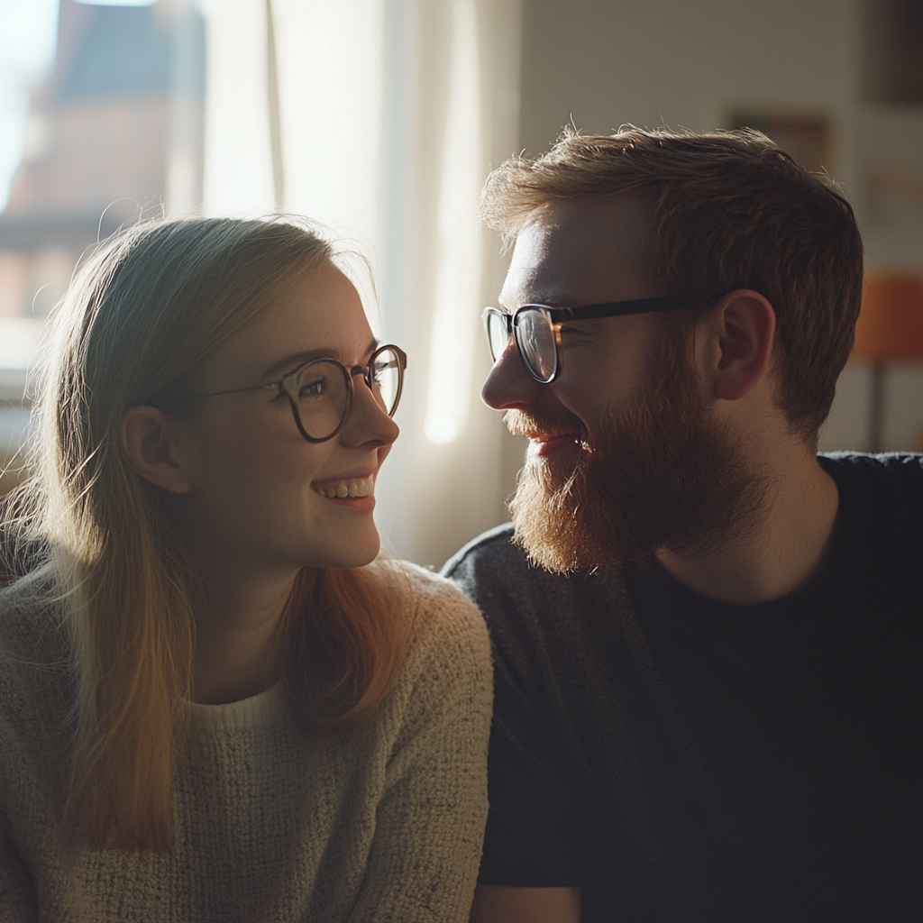 A happy couple talking | Source: Midjourney