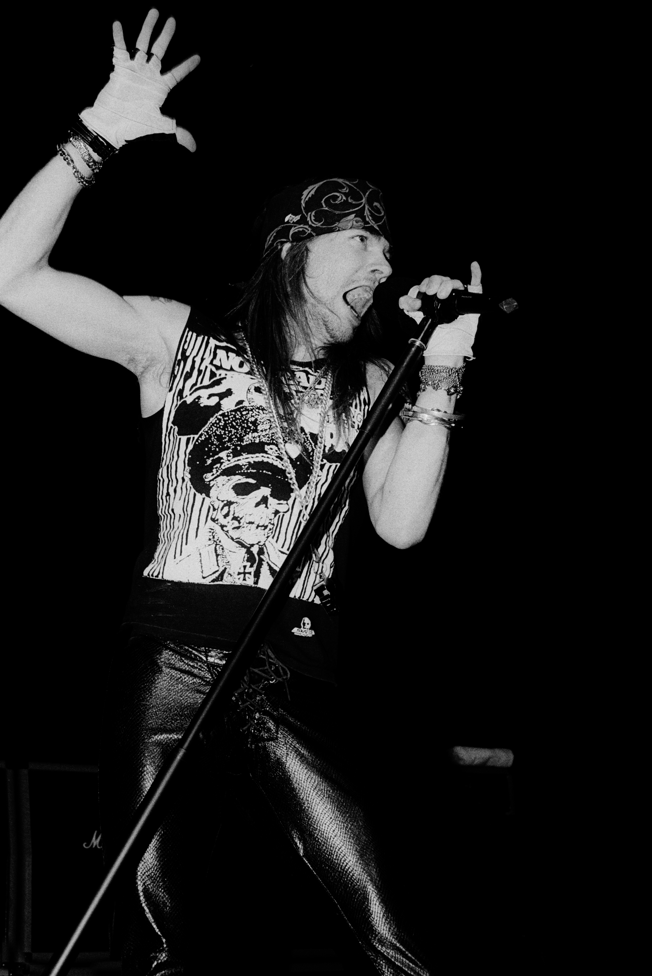 Axl Rose of Guns N' Roses performs at the Poplar Creek Music Theater on July 19, 1988, in Hoffman Estates, Illinois. | Source: Getty Images