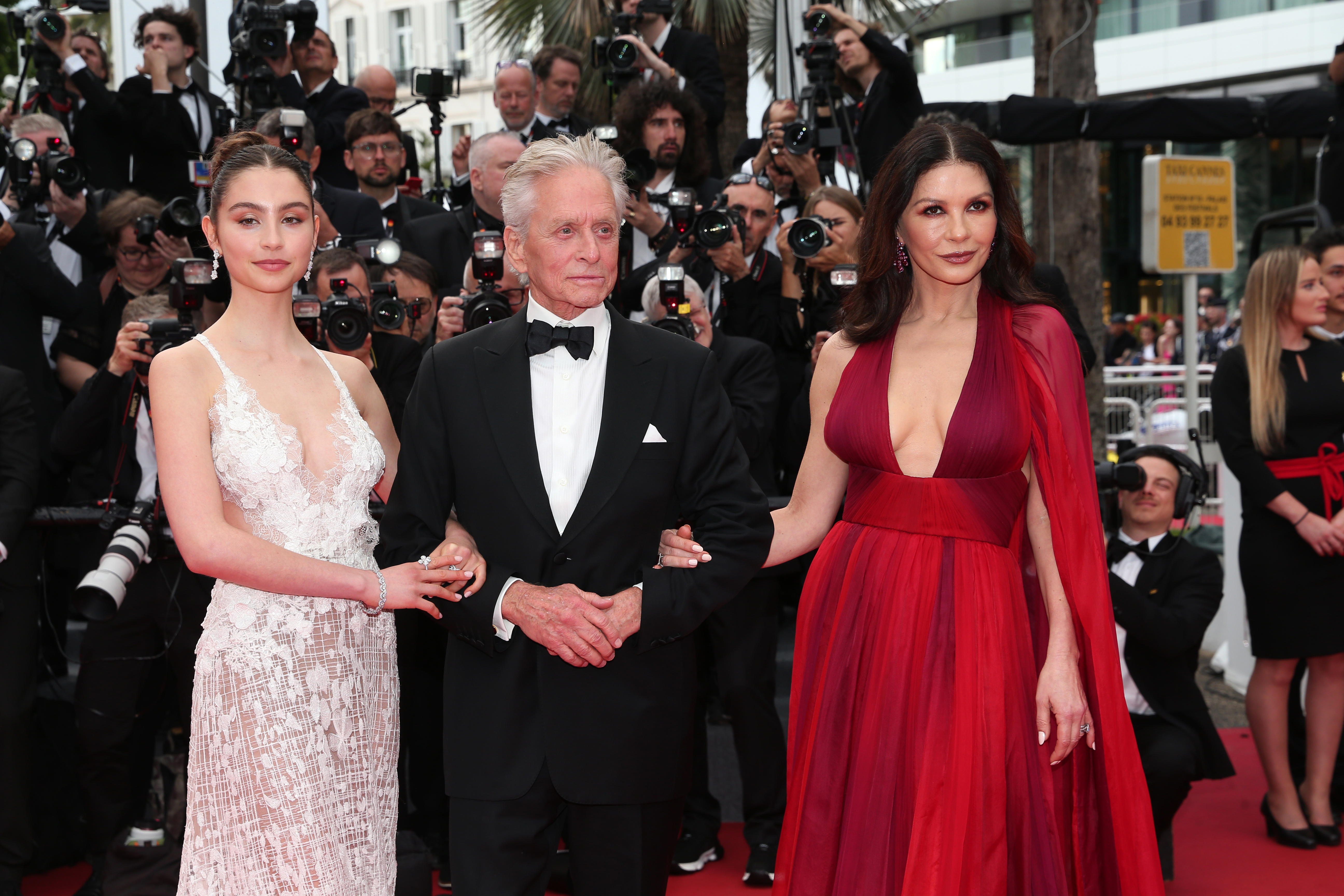 Michael Douglas and Catherine Zeta-Jones with their daughter Carys in Cannes, France in 2023 | Source: Getty Images