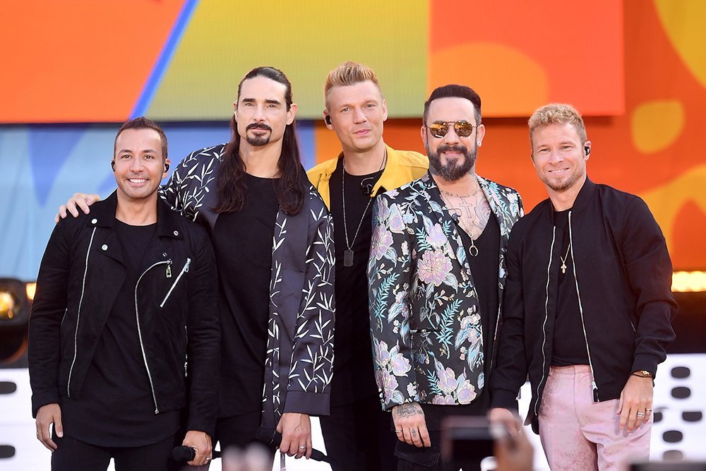Howie D., Kevin Richardson, Nick Carter, AJ McLean and Brian Littrell of the Backstreet Boys performing on ABC's "Good Morning America" in New York City in 2018 | Photo: Getty Images.