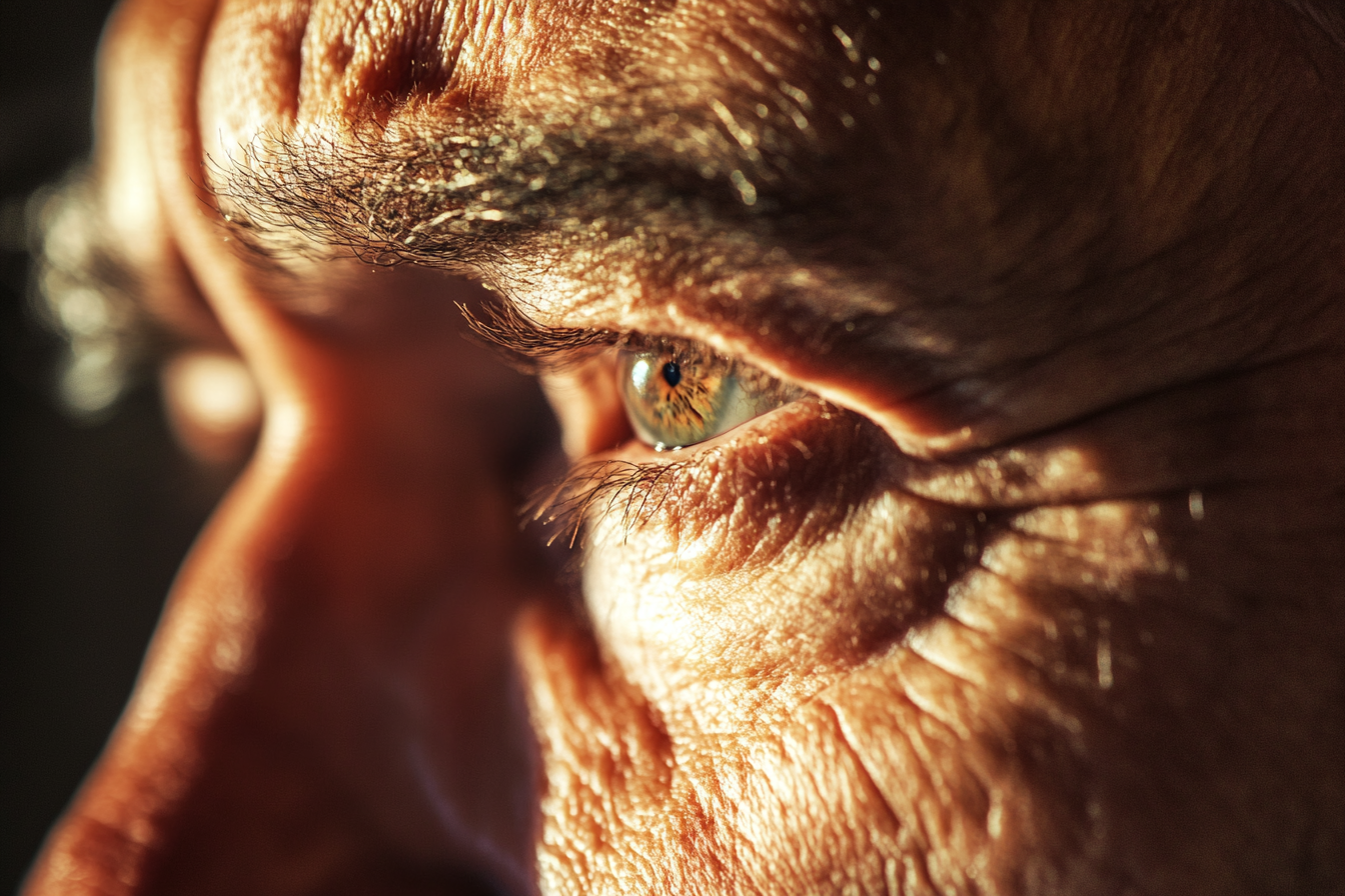 Close-up side shot of a shocked man's eyes | Source: Midjourney