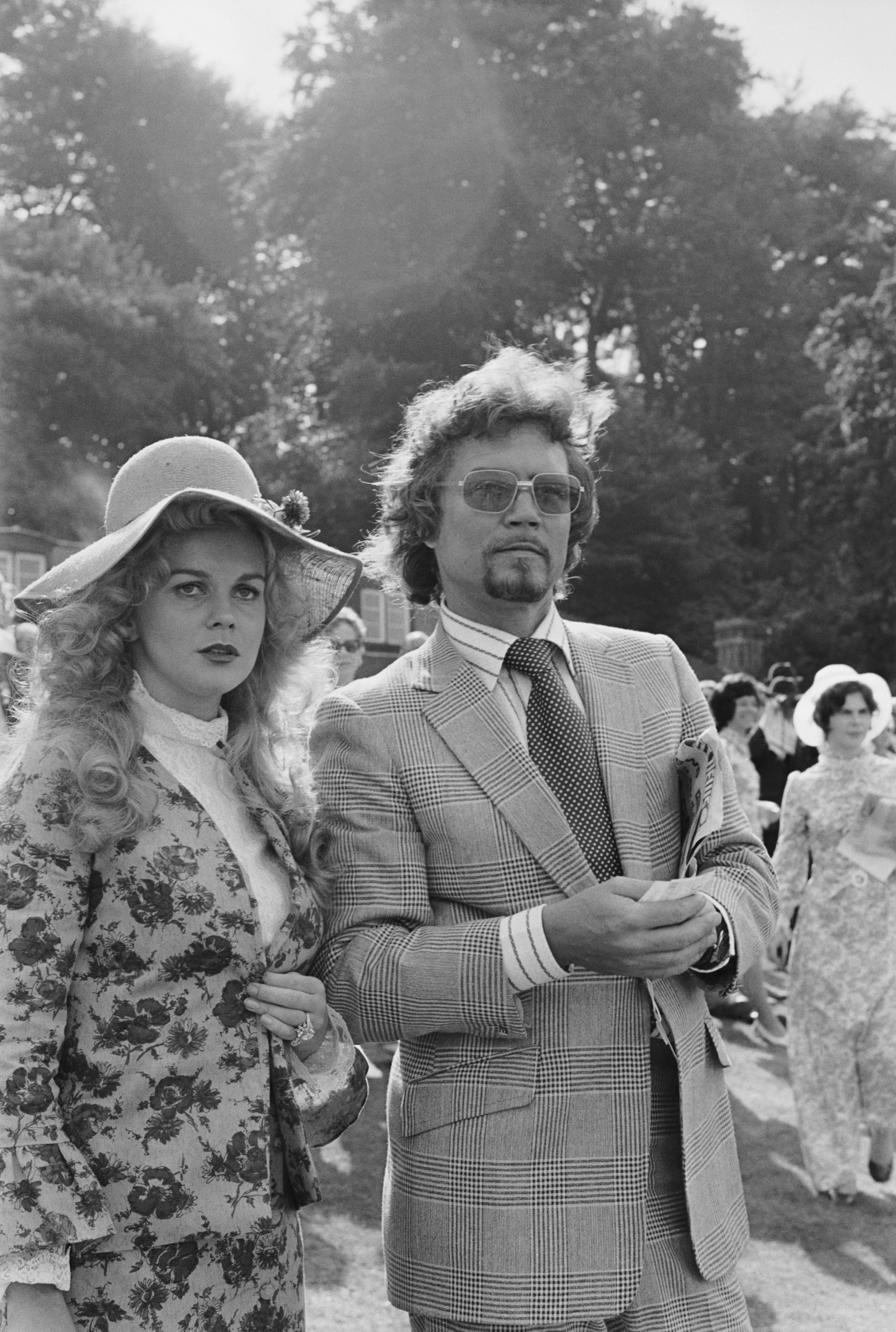 Actress Ann-Margret with her husband, actor Roger Smith, at a Variety Club of Great Britain charity meet at Sandown Park, UK, 4th September 1971 | Source: Getty 