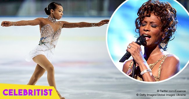 Teen figure skater covering Whitney Houston’s 'One Moment In Time' during routine is pure gold