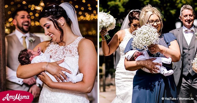 Woman rushed to sister's wedding just 5 hours after giving birth to son