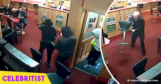 85-year-old grandfather fights off 3 would-be armed robbers at betting parlor in viral video