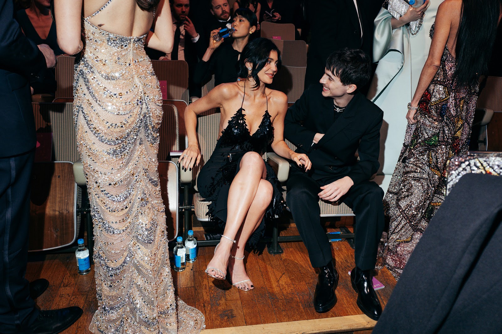 Kylie Jenner and Timothée Chalamet bonding at the EE BAFTA Film Awards at The Royal Festival Hall | Source: Getty Images