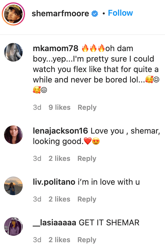 Fans' comments on Shemar Moore's post. | Source: Instagram/shemarfmoore