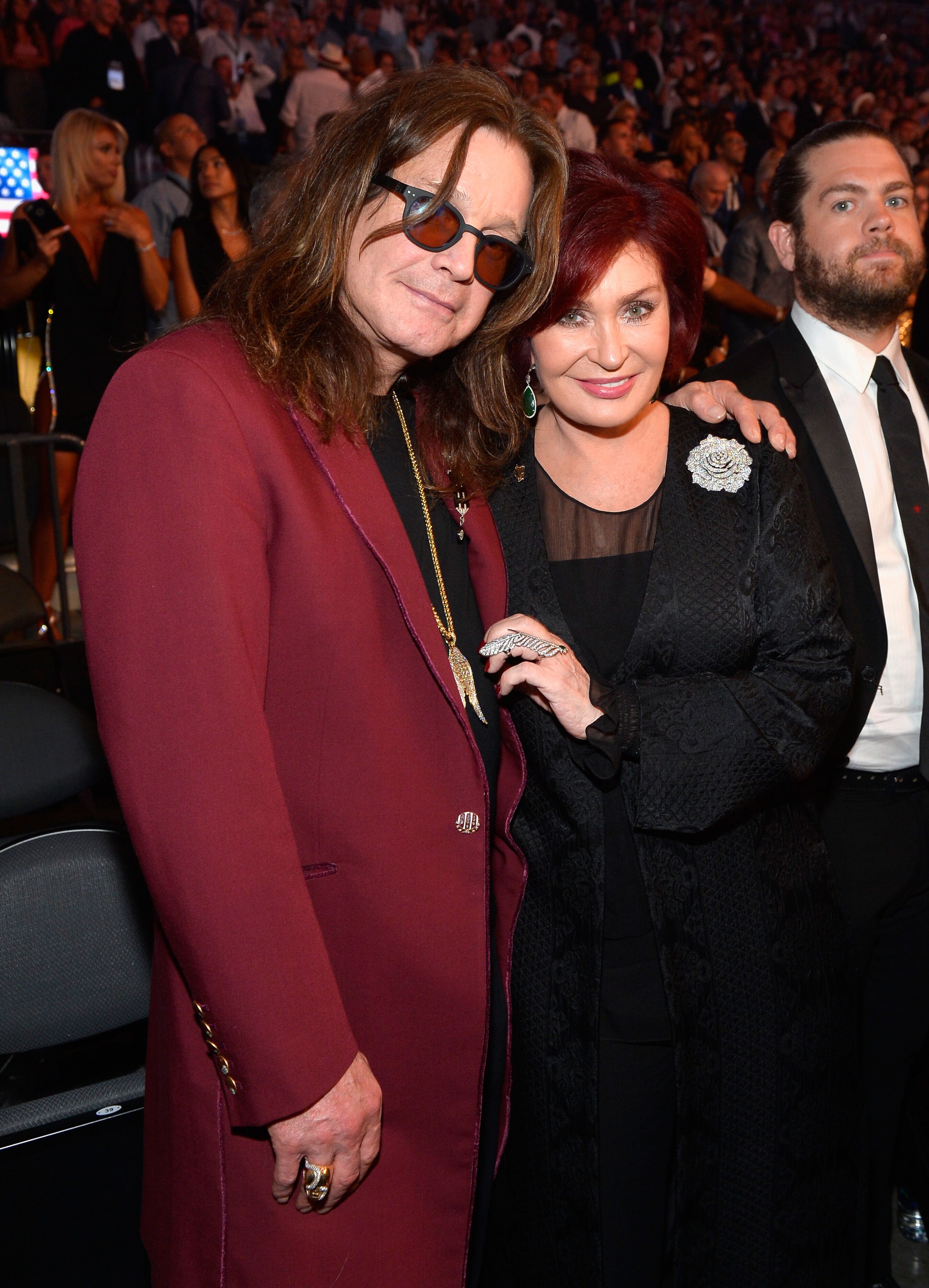  Ozzy Osbourne and Sharon Osbourne attend the Showtime, WME IME and Mayweather Promotions VIP Pre-Fight party for Mayweather vs. McGregor. | Source: Getty Images